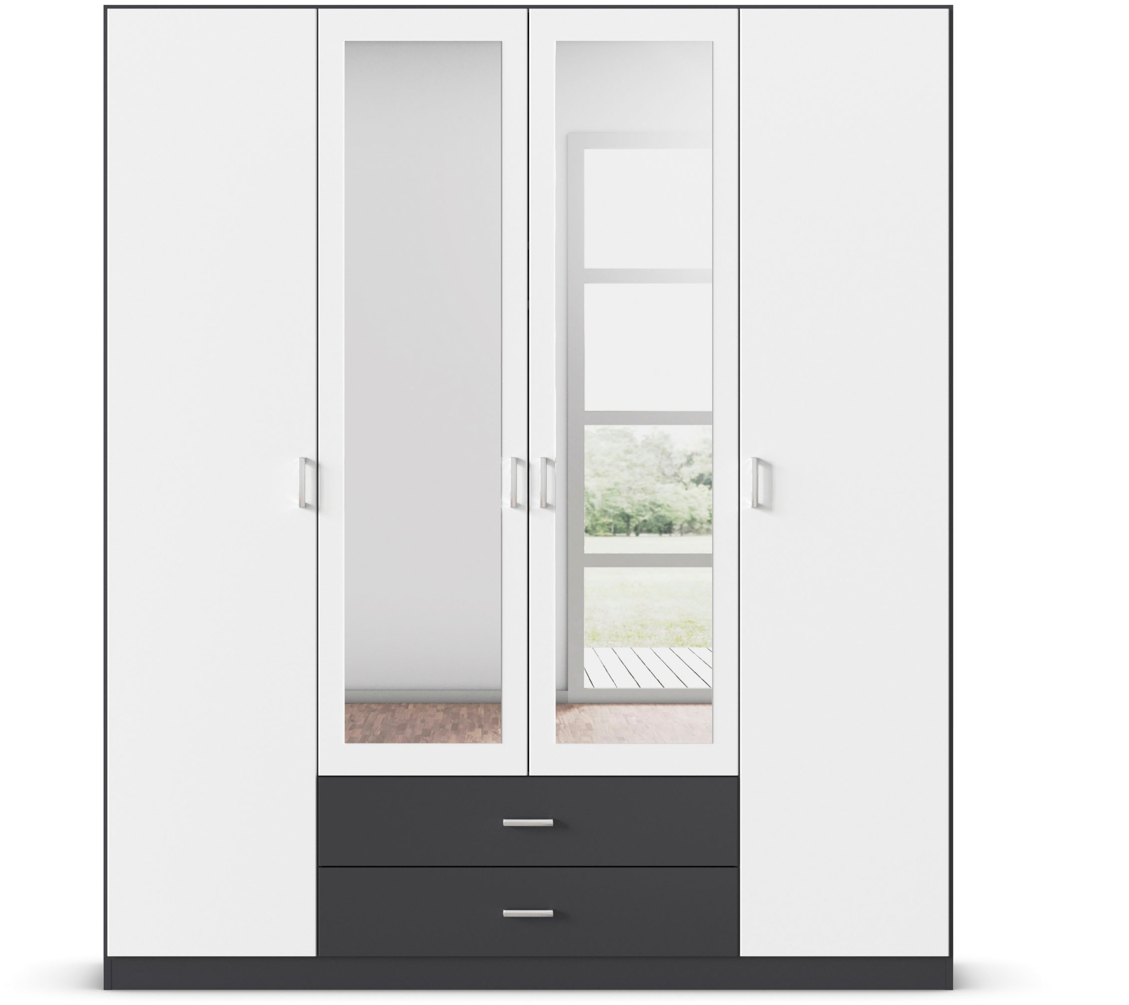 rauch Kleiderschrank »Schrank Garderobe Wäscheschrank GAMMA in 3 Breiten«, viel Stauraum mit 6 Schubladen, mit Spiegel TOPSELLER MADE IN GERMANY