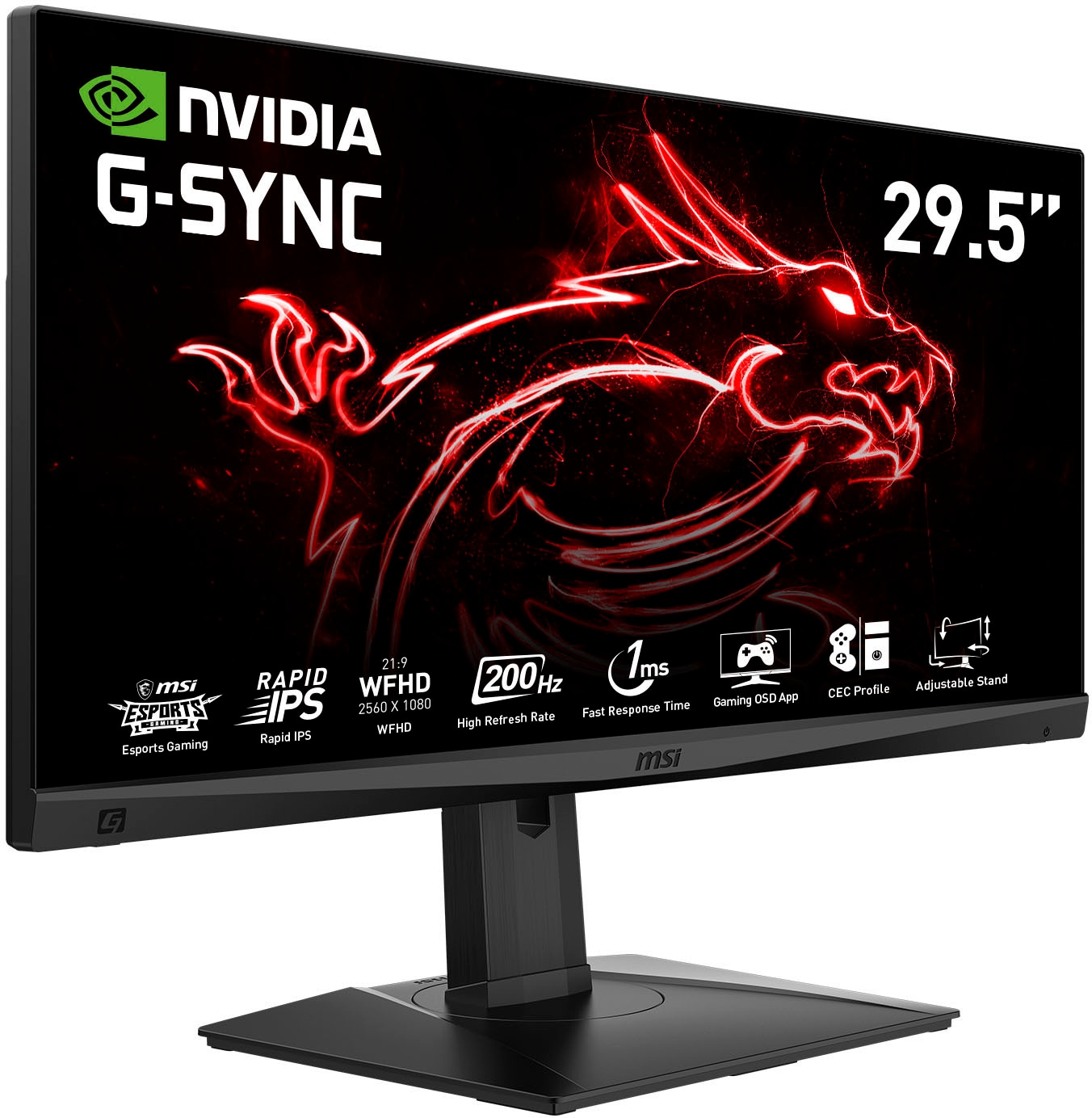 MSI Gaming-Monitor »Optix MAG301RF«, 75 cm/29,5 Zoll, 2560 x 1080 px, WFHD, 1 ms Reaktionszeit, 200 Hz, 3 Jahre Herstellergarantie, höhenverstellbar, USB-C