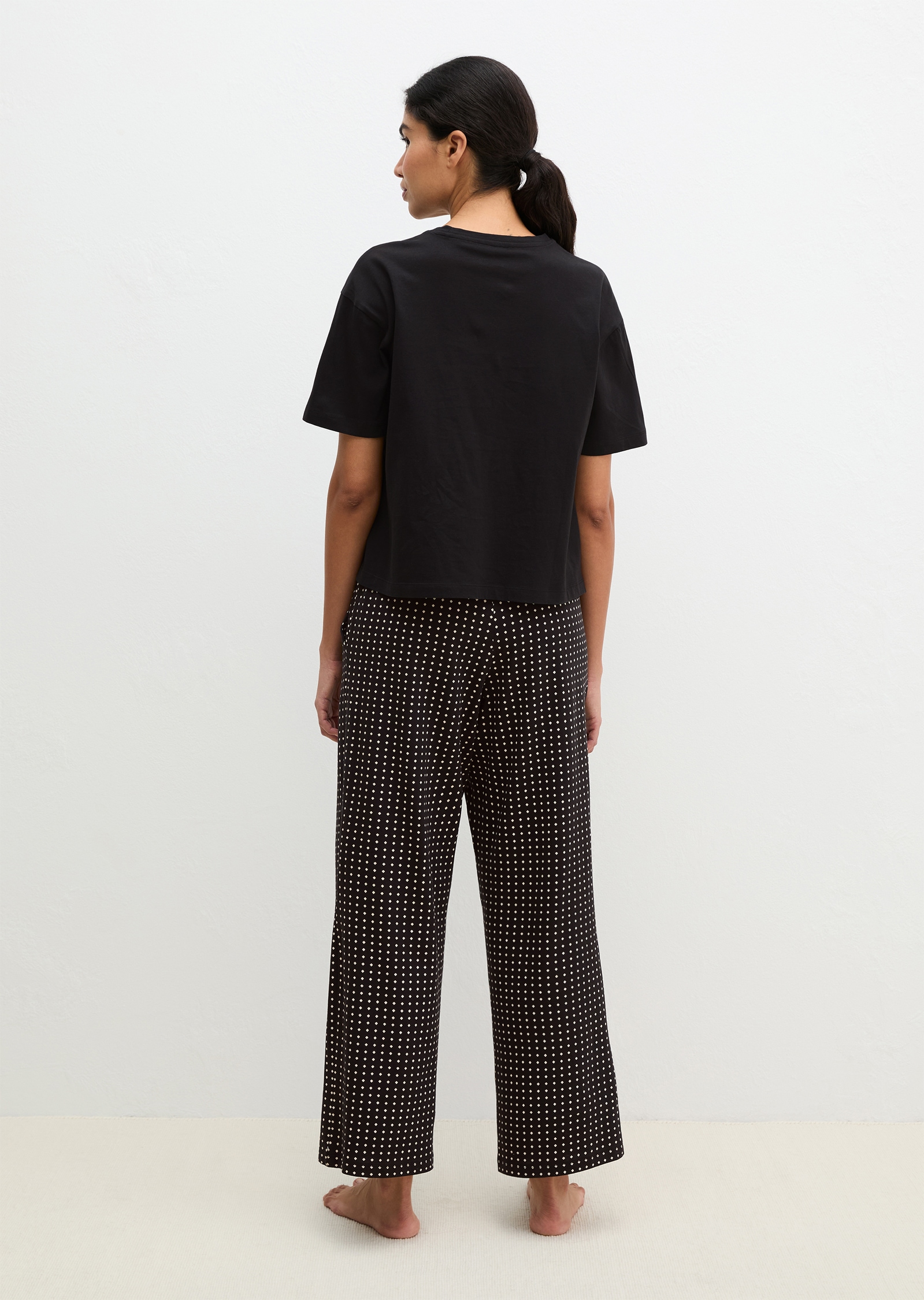 Marc O'Polo Pyjama »Mix N Match Cotton« 2 tlg. Shirt mit kurzem Arm, Hose gepunktet