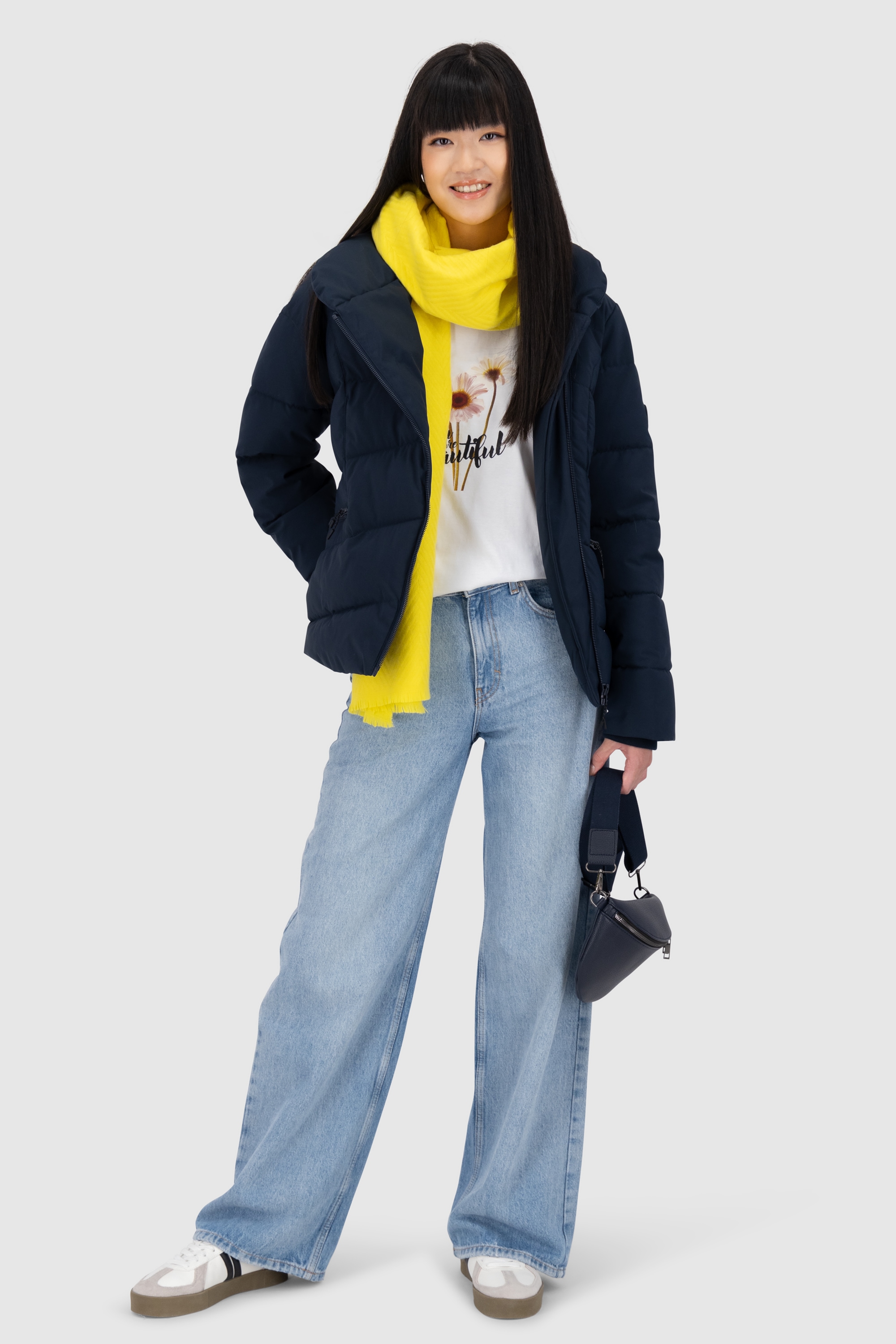 Alife & Kickin Winterjacke »Damen NellAK A«, ohne Kapuze, Figurbetont mit schrägem Reißverschluss und hohem gefütterten Kragen