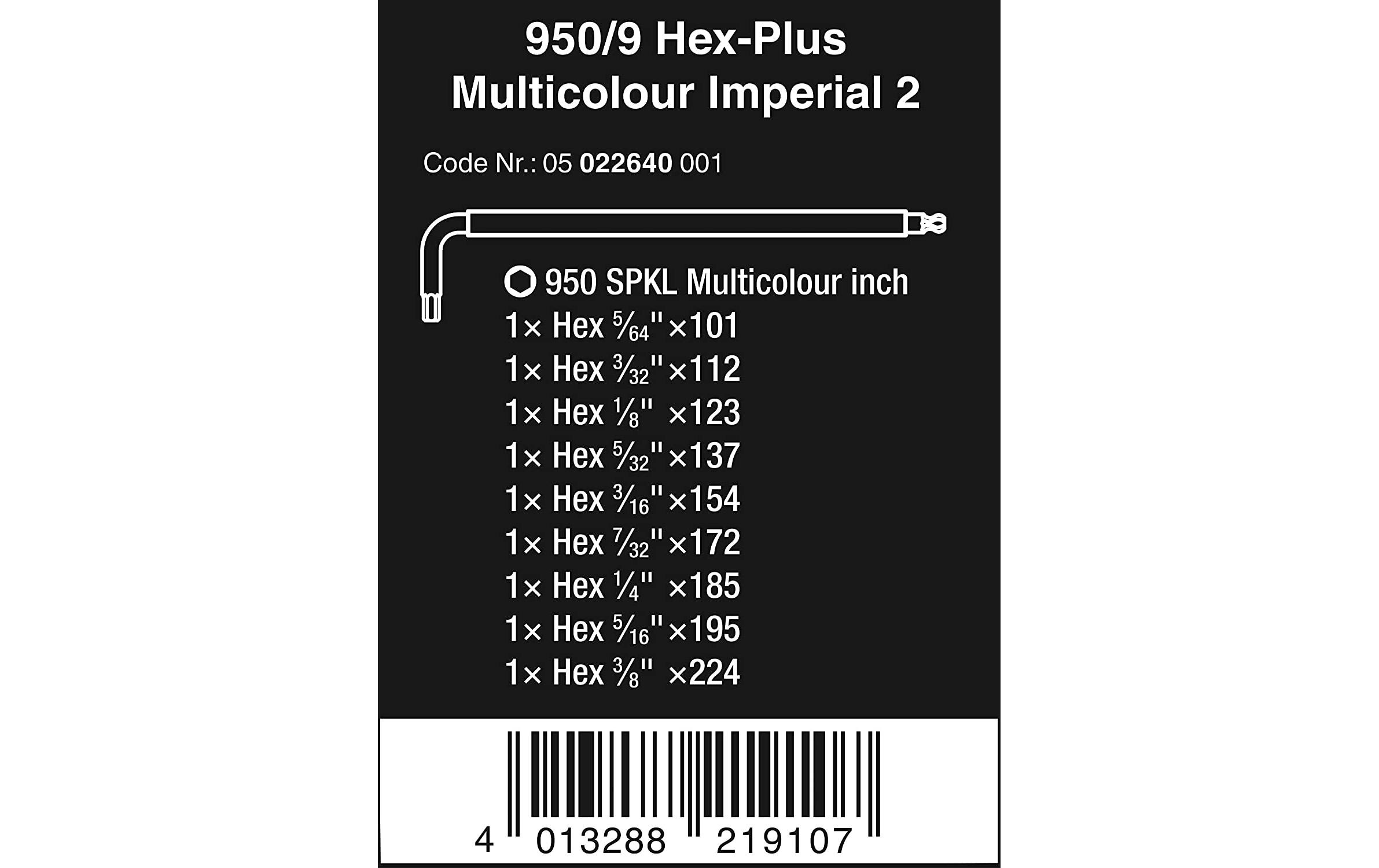 Wera Winkelschlüssel »950/9 Hex« 9 Stk. tlg.