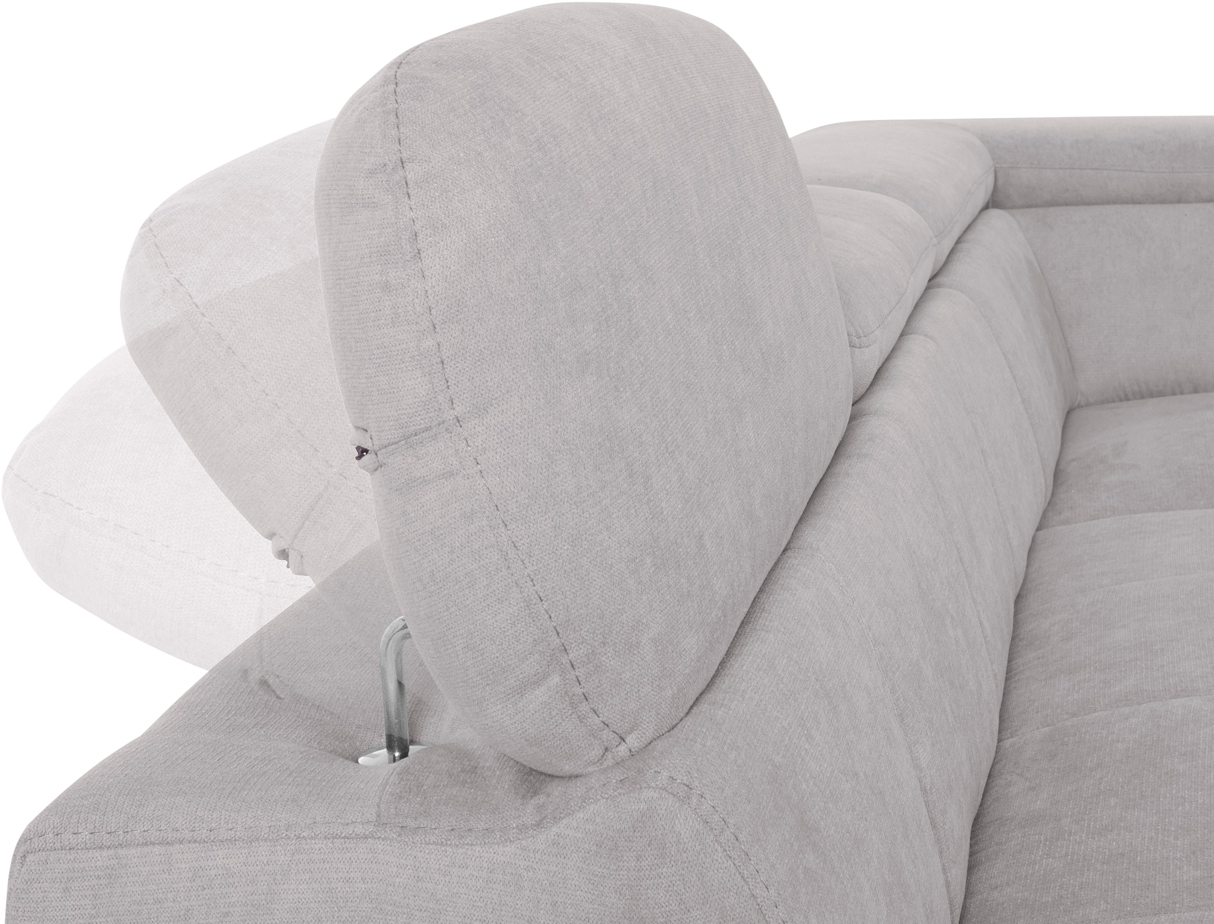 COTTA Ecksofa »Chef L-Form«, mit Kopfteilverstellung, edle Metallkufen, wahlweise mit Bettfunktion