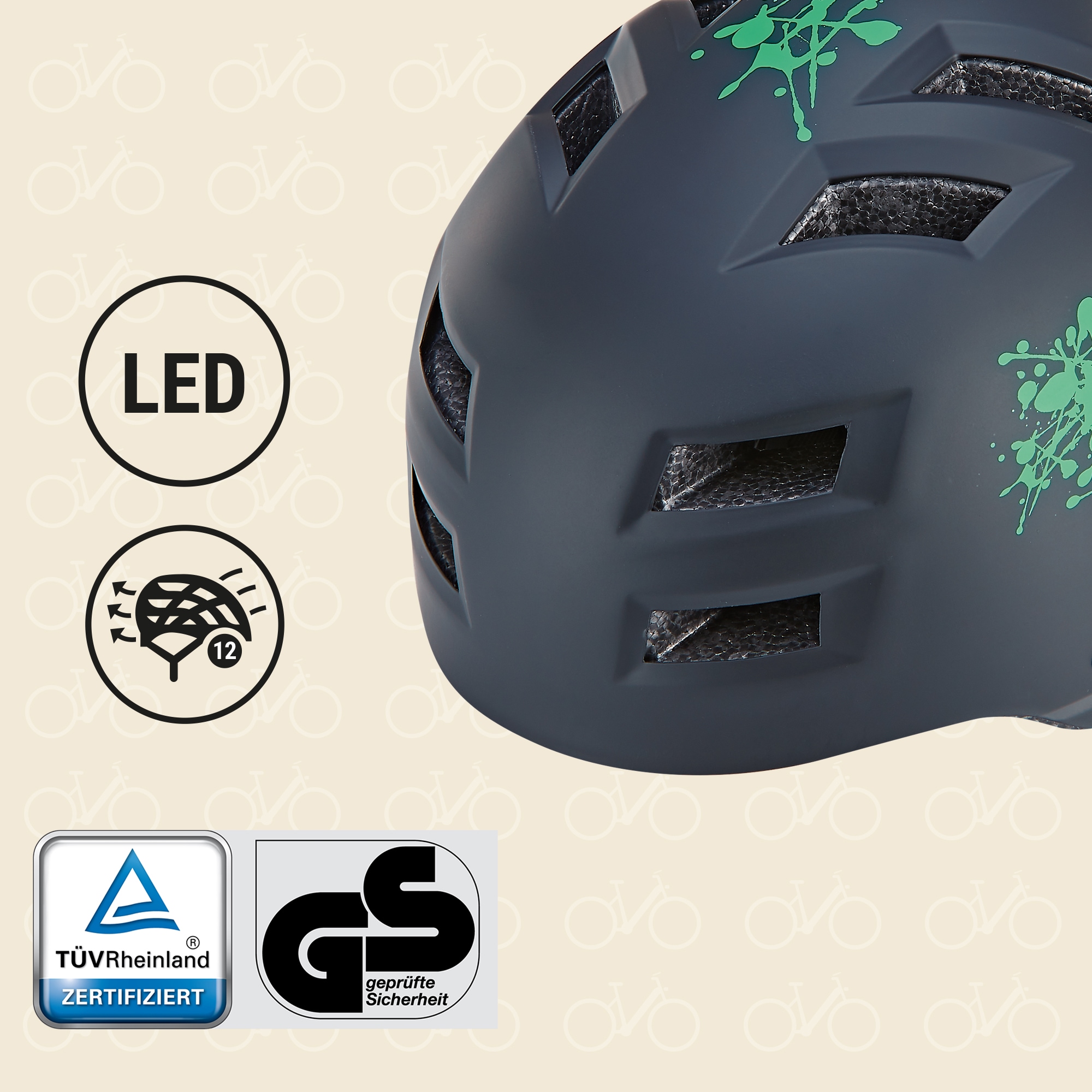 Prophete Fahrradhelm »Fahrradhelm mit LED Licht«