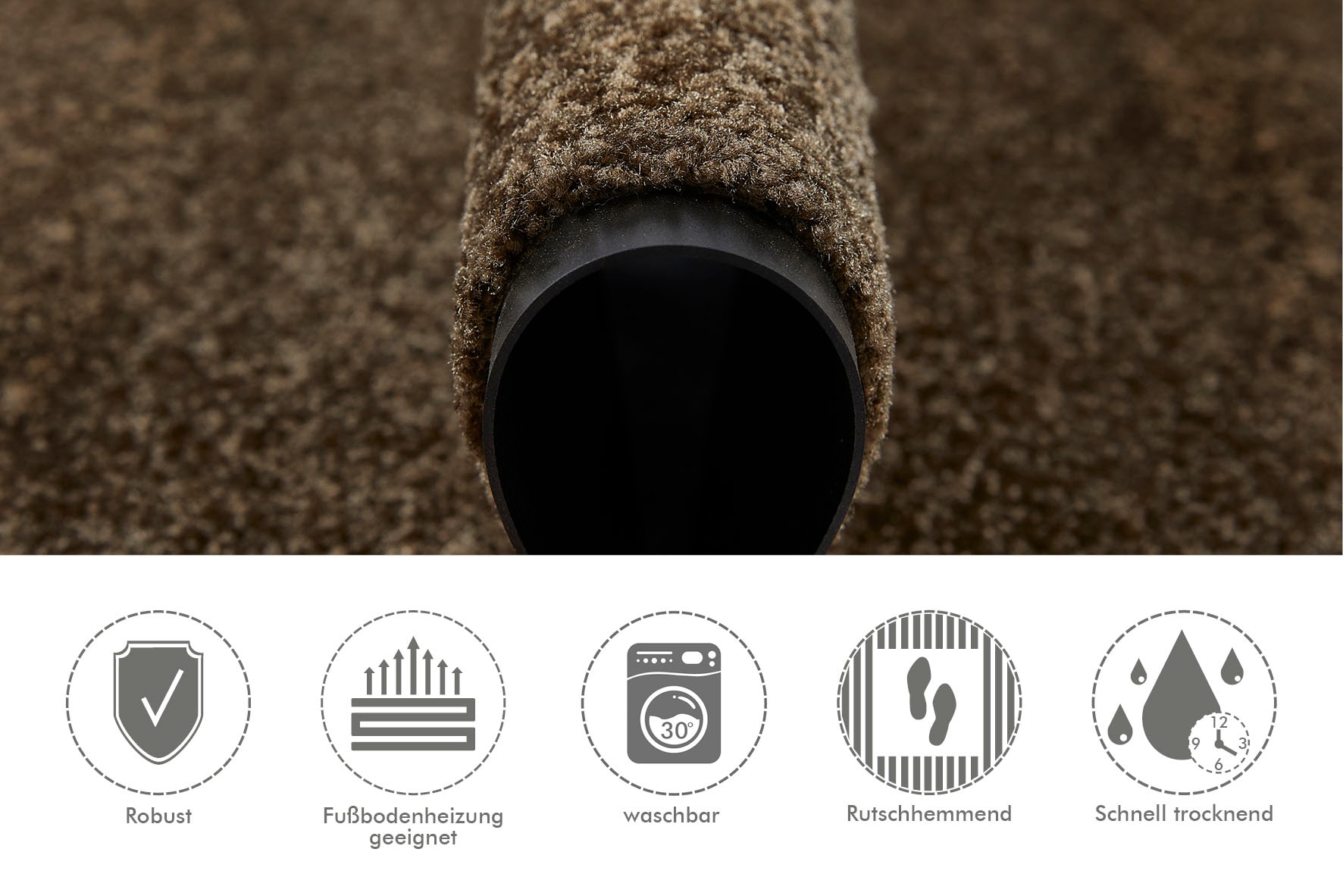Andiamo Fußmatte »Super Wash & Clean, Made in Belgium«, rechteckig, 7 mm Höhe, Schmutzfangmatte, Uni Farben, rutschhemmend, waschbar