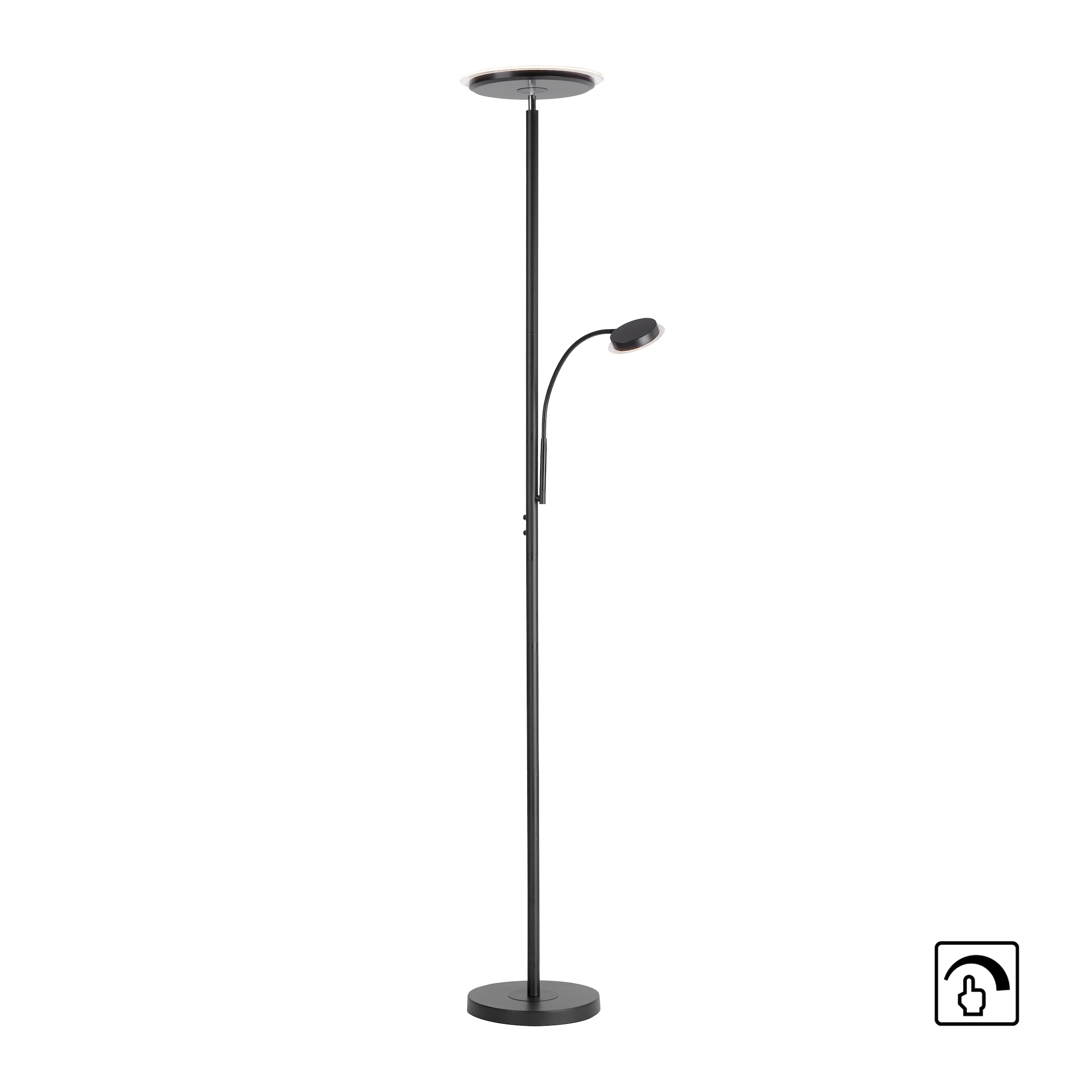 JUST LIGHT Stehlampe »HANS«, 2 flammig, Leuchtmittel LED-Board-LED-Board | LED fest integriert, LED, dimmbar über Touchdimmer, Schalter, Touchschalter