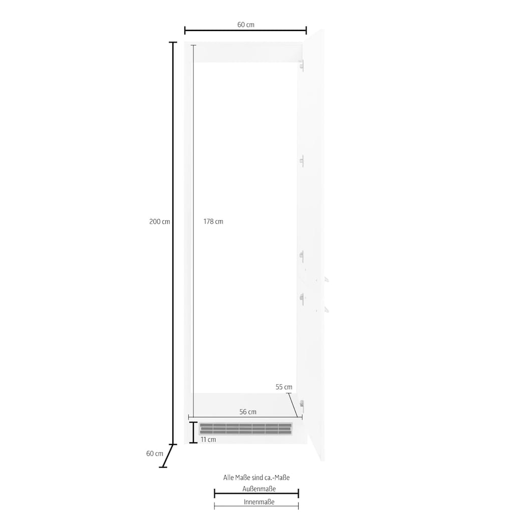 HELD MÖBEL Kühlumbauschrank »Eton«, für großen Kühlschrank, Nischenmaß 178 cm