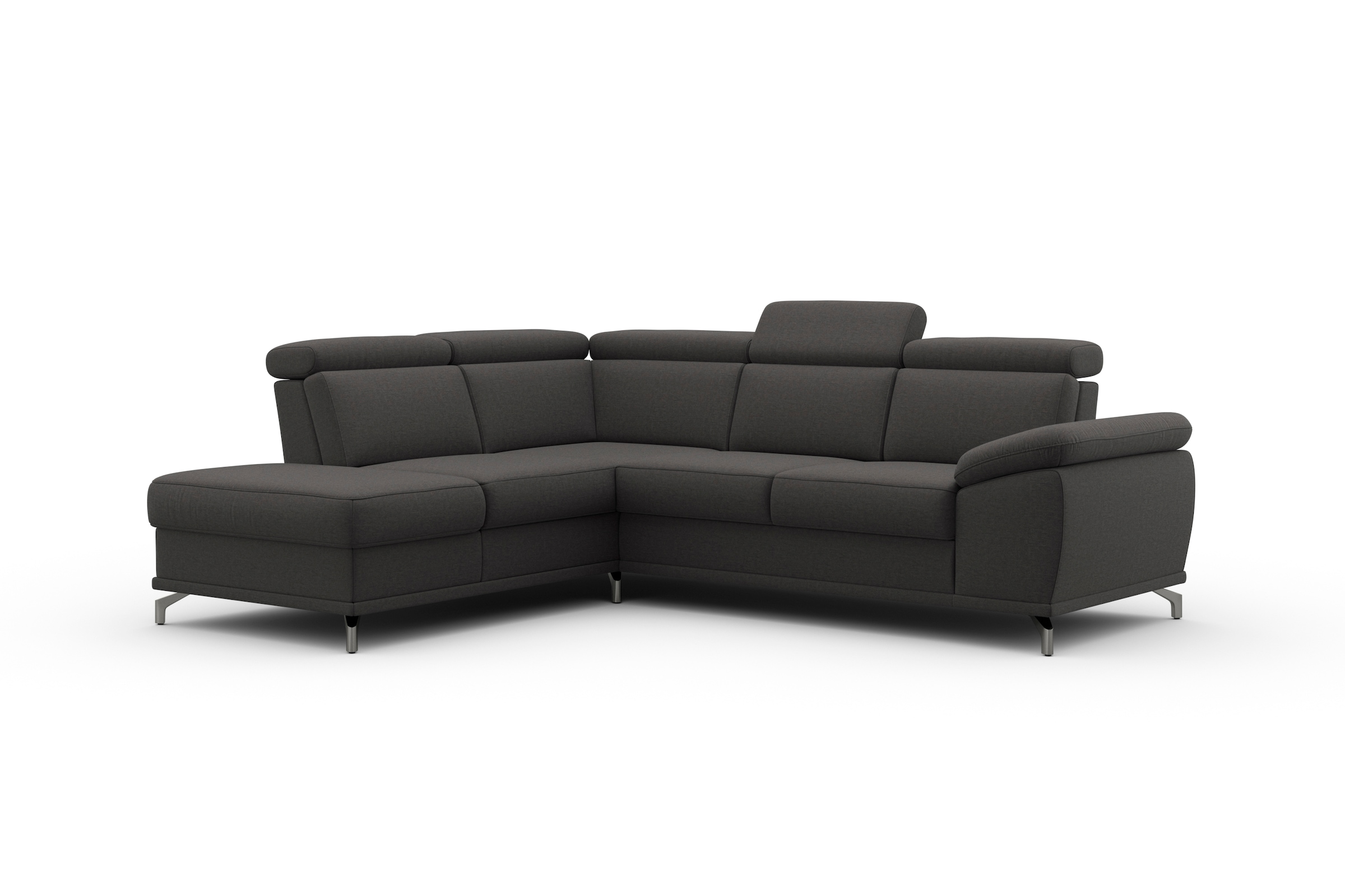 sit&more Ecksofa »Cabrio L-Form, mit Sitztiefenverstellung, Arm- und Kopfteilverstellung«, 3 Nierenkissen, Federkern, optional Bettfunktion und Stauraum