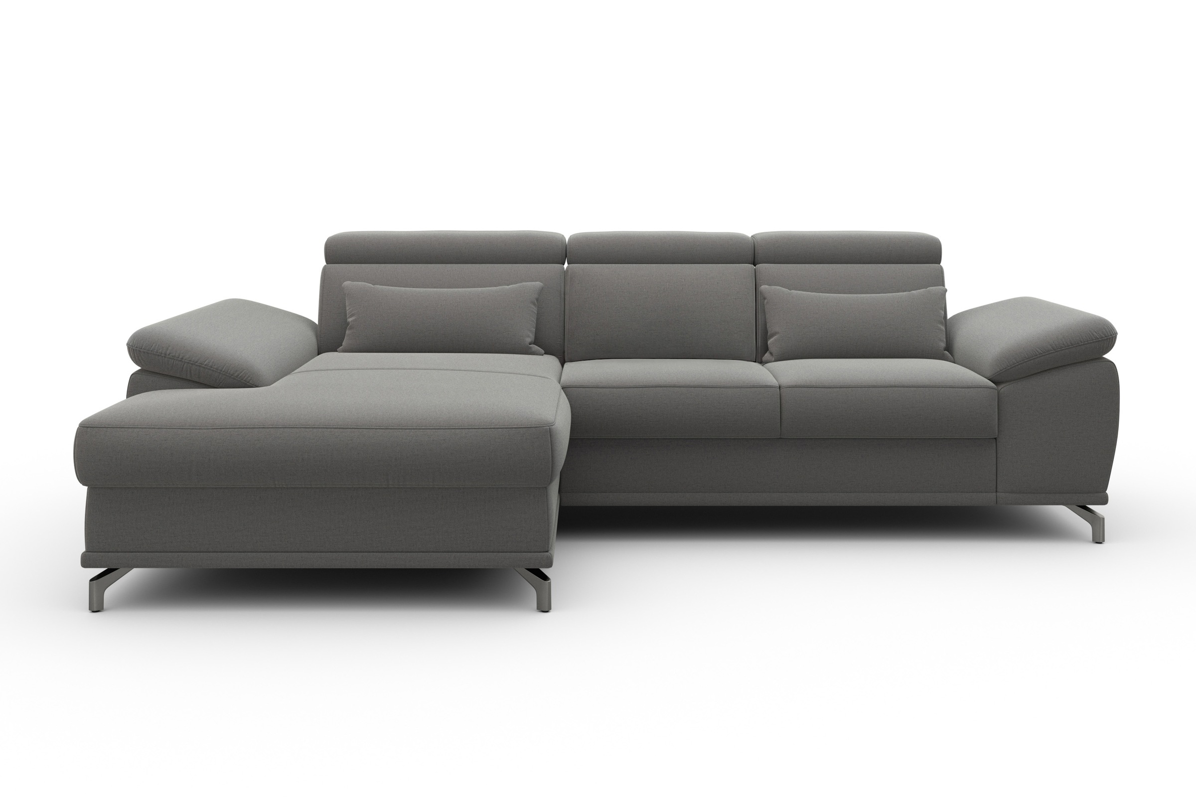 sit&more Ecksofa »Cabrio L-Form, mit Sitztiefenverstellung, Arm- und Kopfteilverstellung«, 2 Nierenkissen, Federkern, optional Bettfunktion und Stauraum