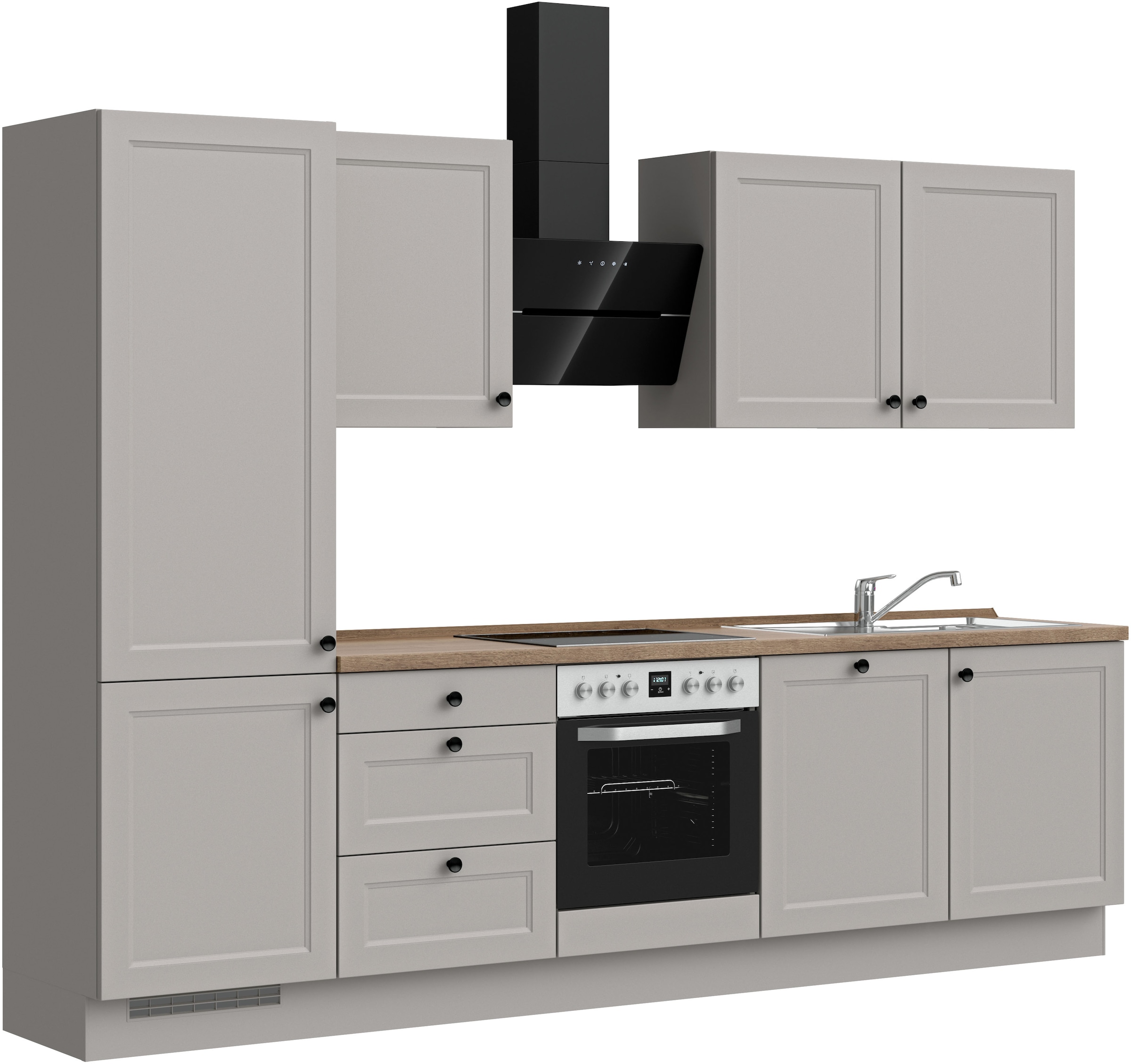 nobilia® Küchenzeile »"Cascada II"«, vormontiert, Breite 300 cm, Ausrichtung wählbar, wahlw. mit E-Geräten