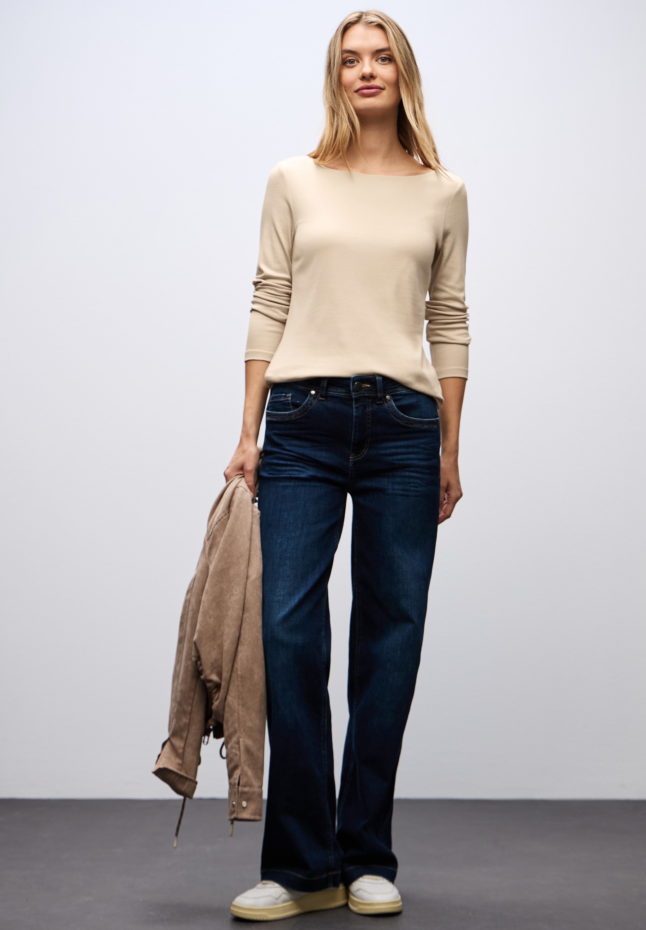 STREET ONE Langarmshirt »Style Lanea« mit U-Boot Ausschnitt