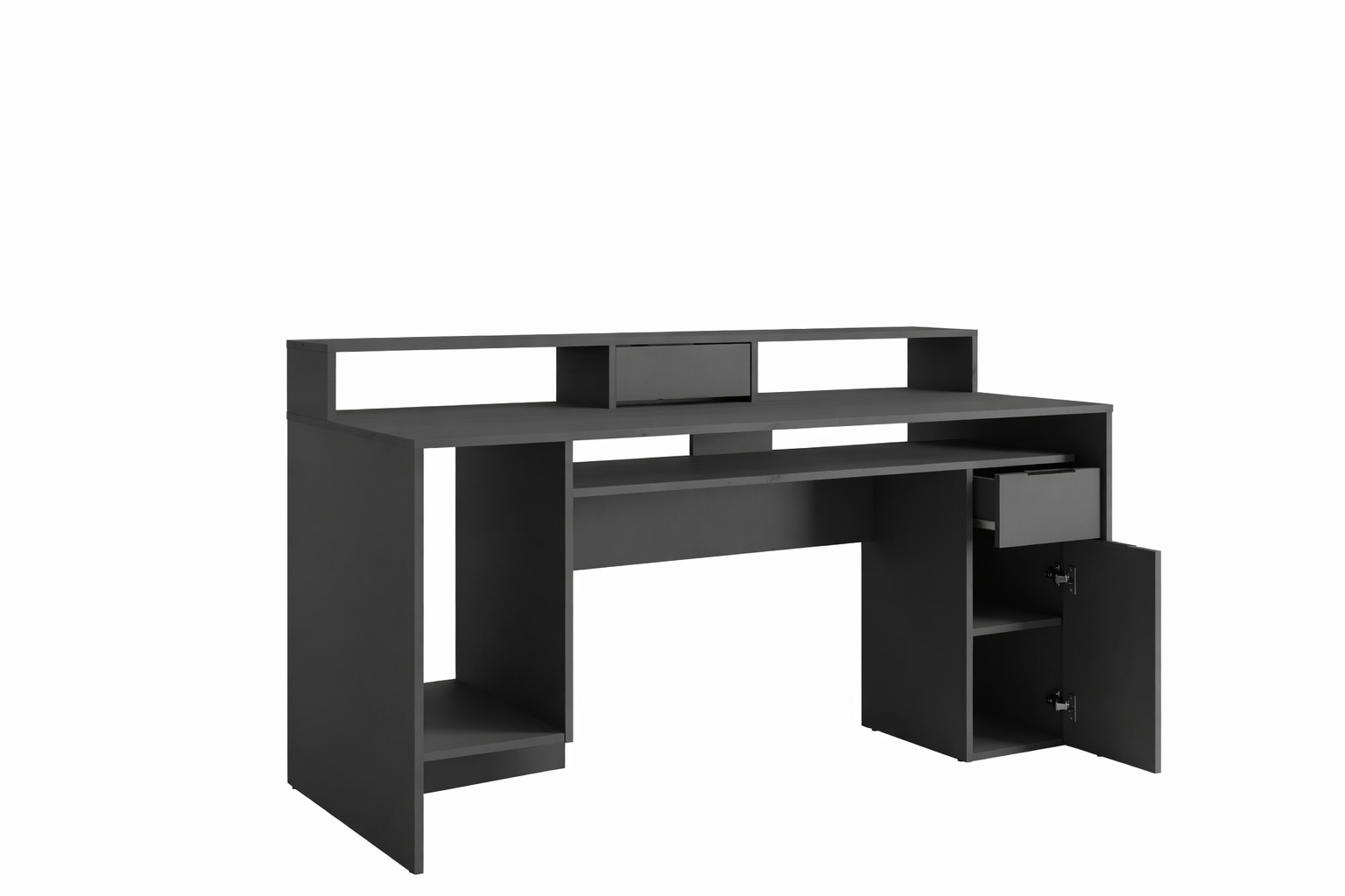 OTTO home Schreibtisch »Peoria Computertisch mit Monitoraufsatz & Towerfach, viel Stauraum« Büroschreibtisch, Gamingtisch mit Schublade, modern, Breite 160 cm