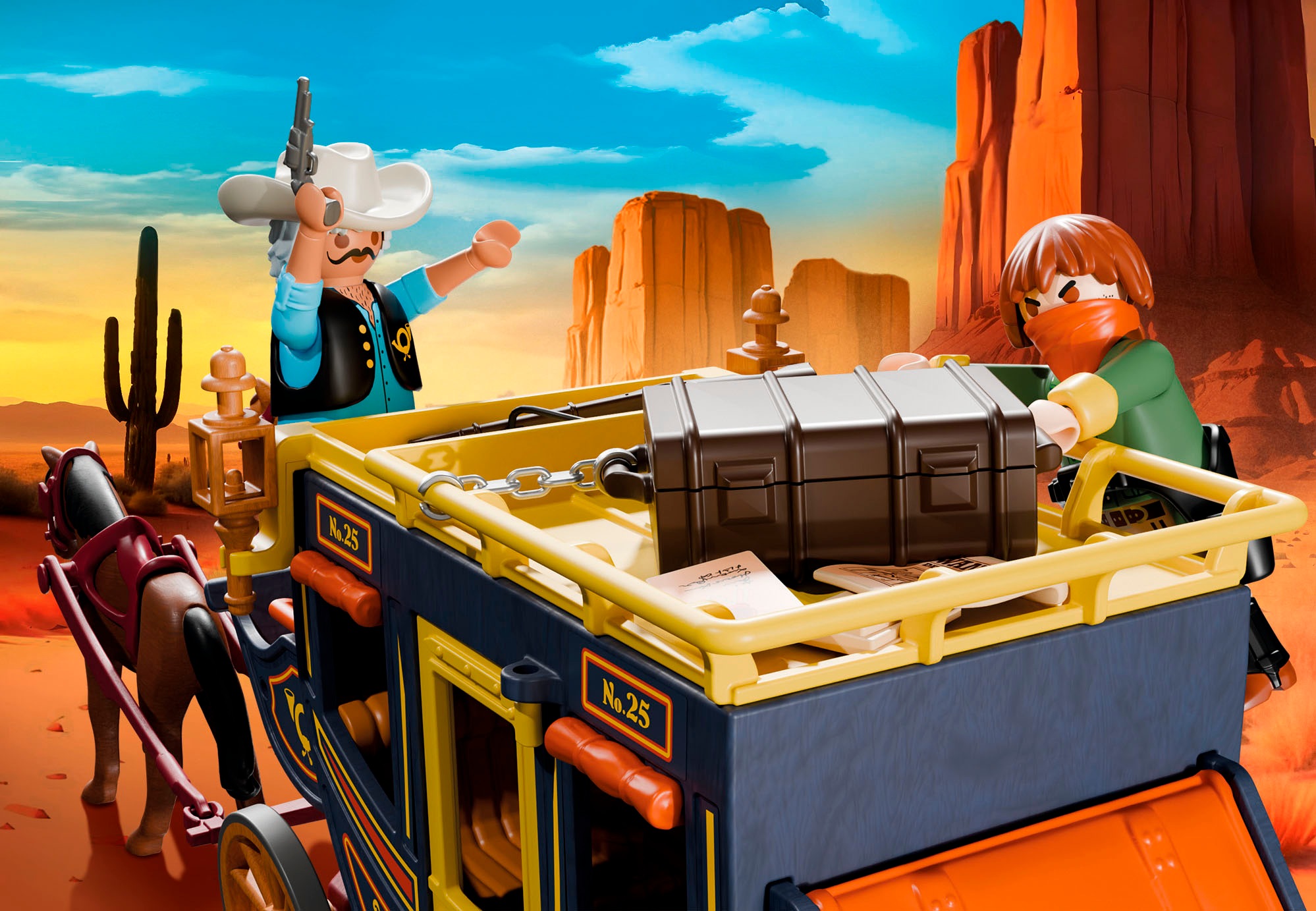 Playmobil® Konstruktions-Spielset »Postkutschenüberfall im Wilden Westen (71862), History«, (58 St.), Made in Europe