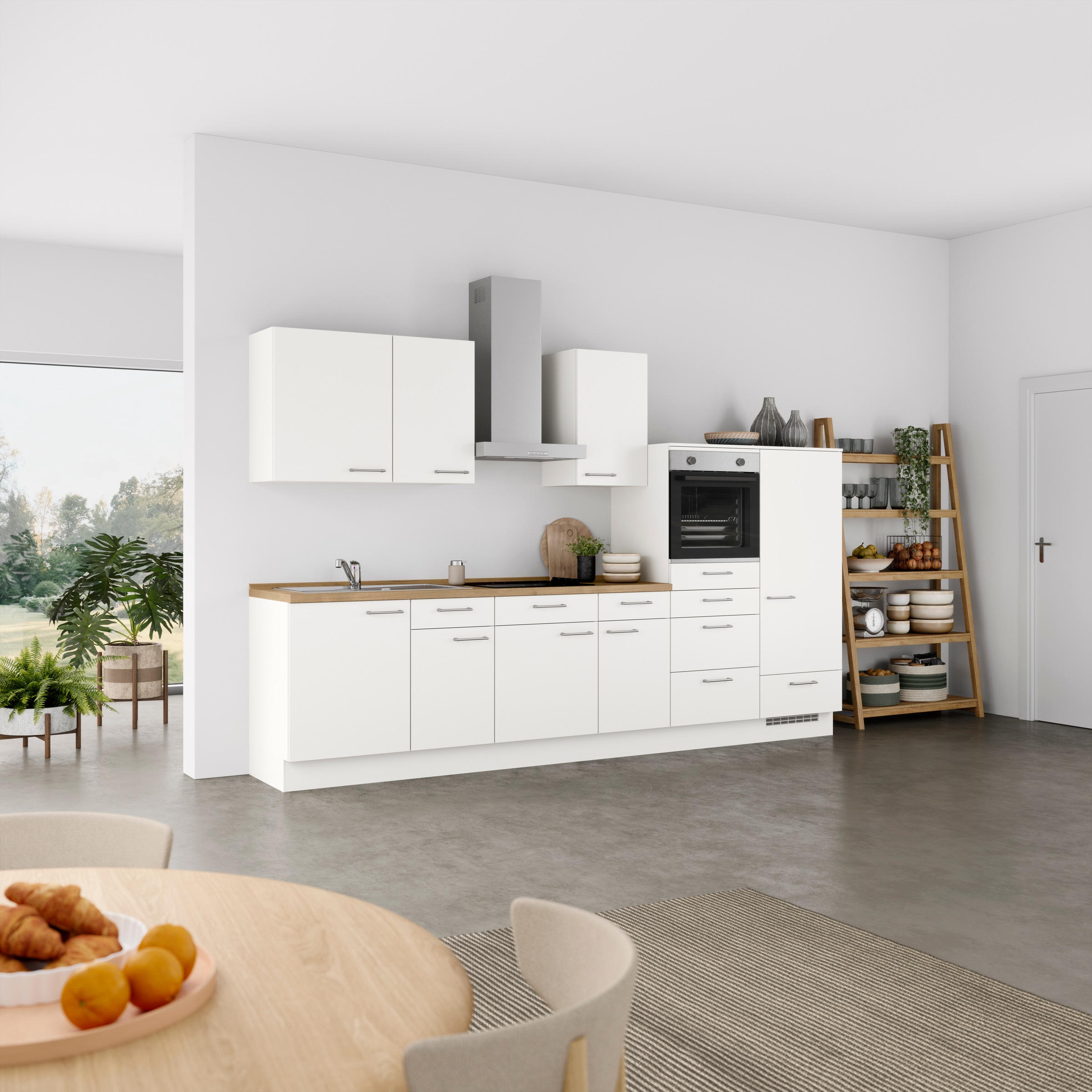 nobilia® Küchenzeile »"Laser I"«, vormontiert, Ausrichtung wählbar, Breite 330 cm, wahlw. mit E-Geräten