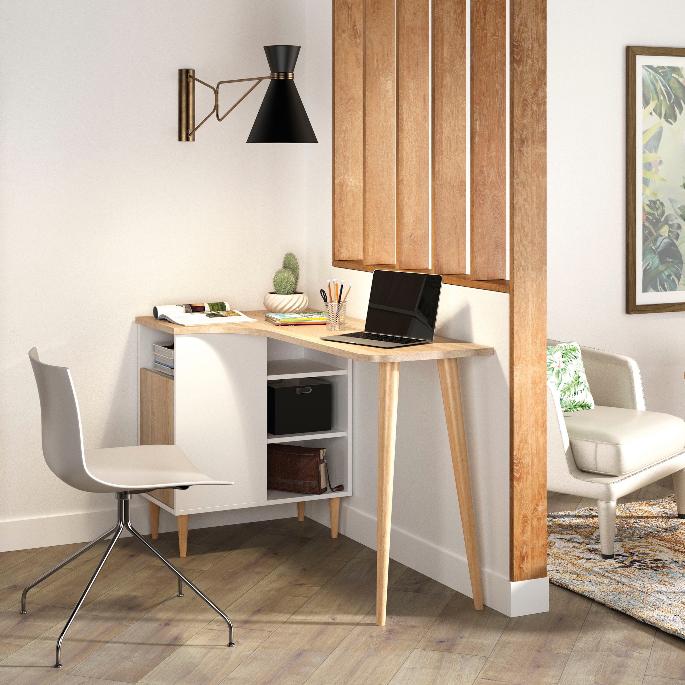 TemaHome Schreibtisch »NOOK«, platzsparender Eckschreibtisch