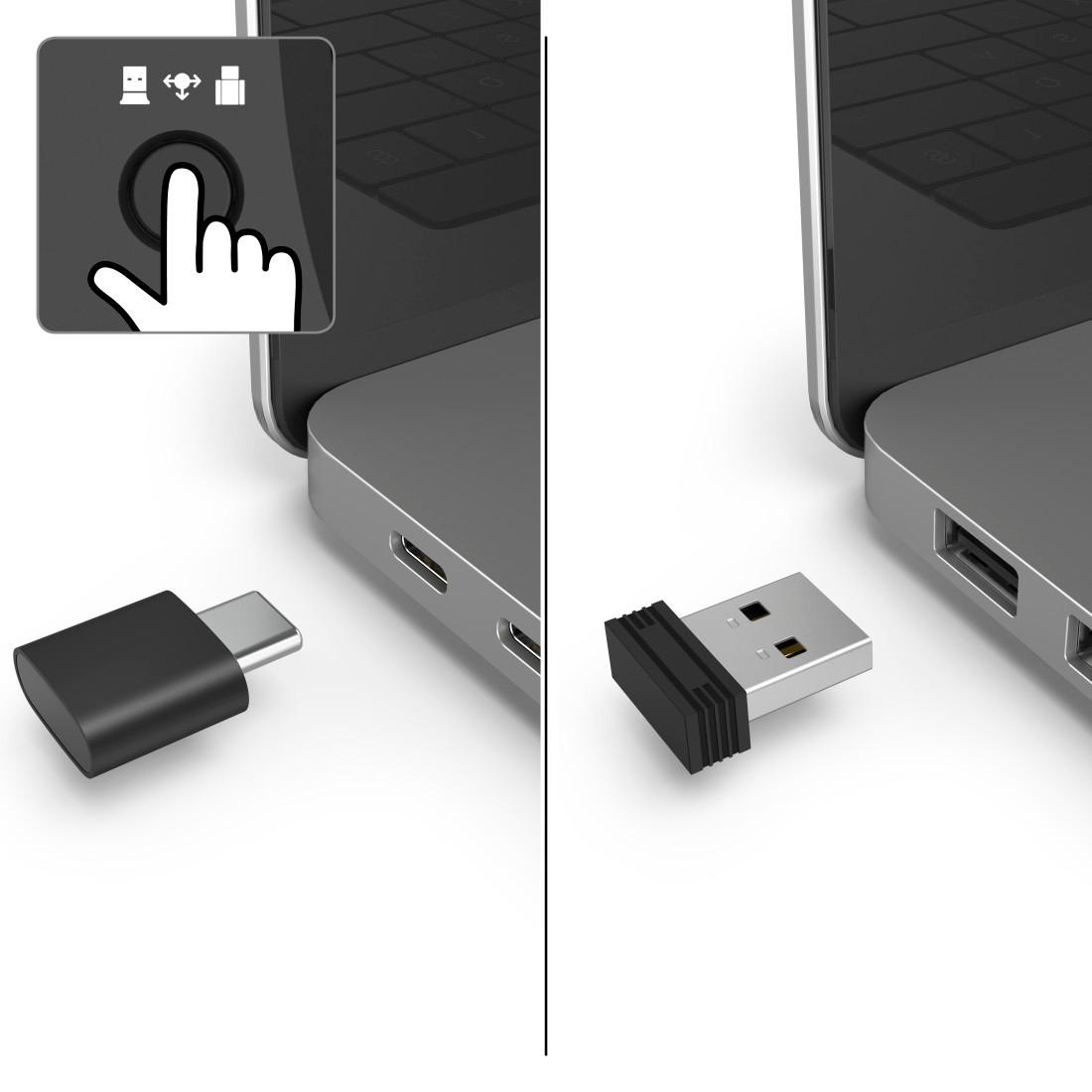 Hama Maus »Optische 6-Tasten-Funkmaus "MW-600", Dual-Modus Mit USB-C/USB-A«