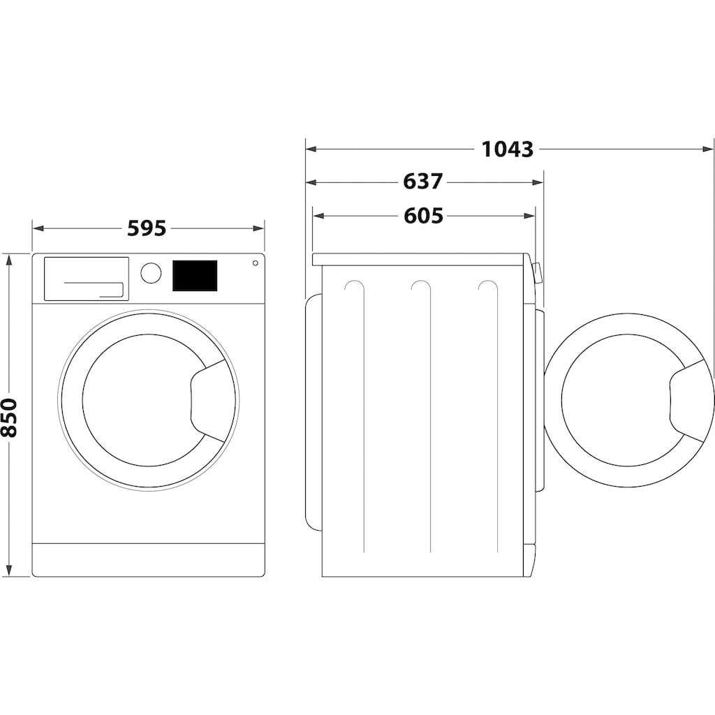 BAUKNECHT Waschmaschine »Super Eco 845 A«, Super Eco 845 A, 8 kg, 1400 U/min, 4 Jahre Herstellergarantie
