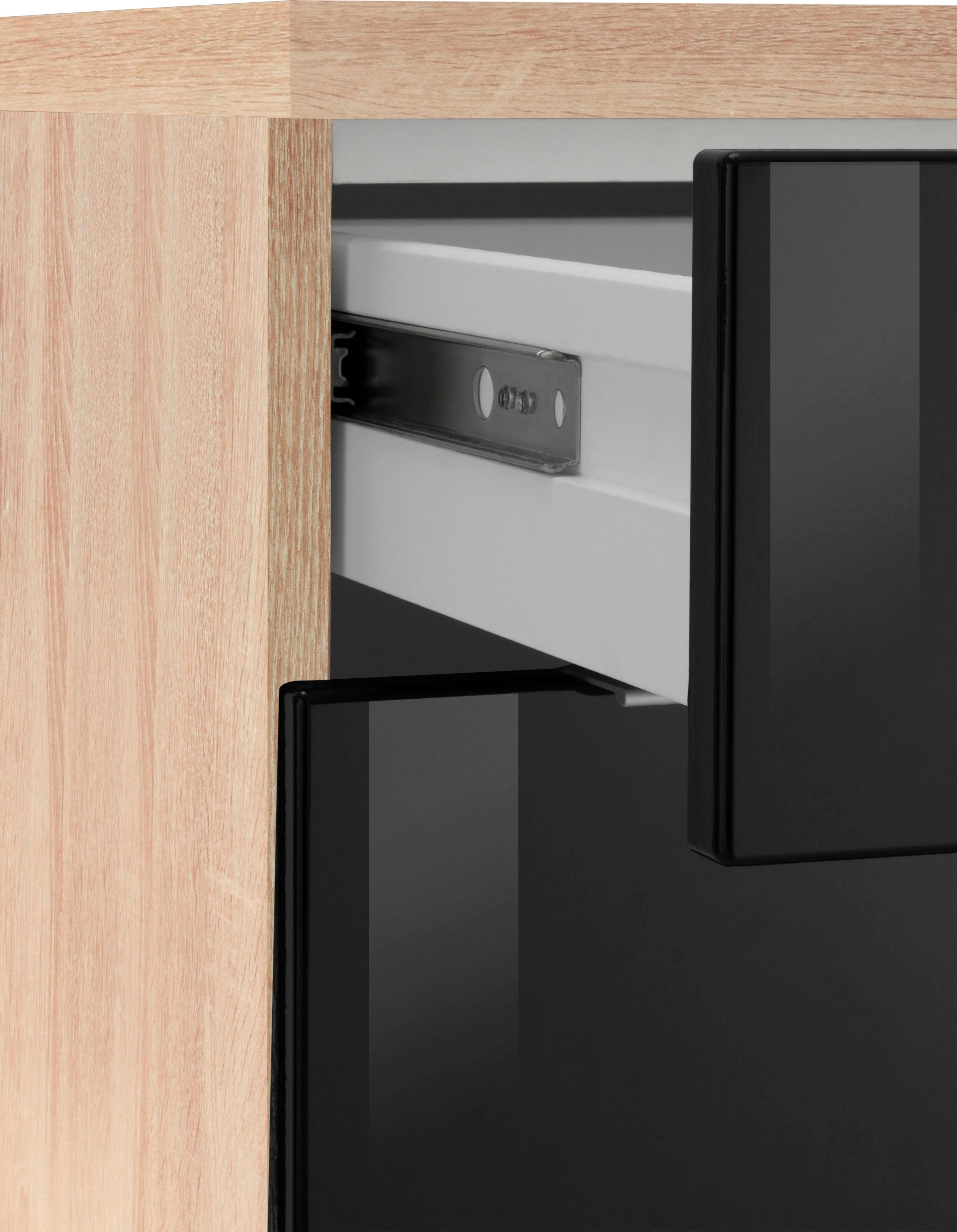 KOCHSTATION Küchenzeile »KS-Brindisi«, Breite 270 cm, wahlweise mit E-Geräten, mit MDF-Fronten und Regal