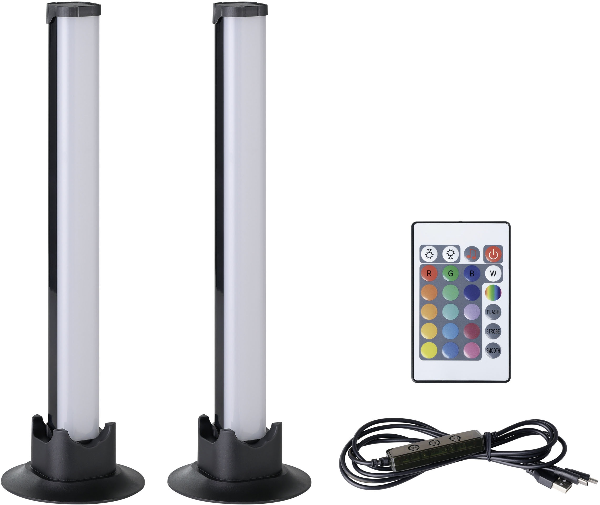 EGLO LED Dekolicht »GAMER LIGHT, Tischlampe, musikgesteuert, 2er Set, Gaming Zimmer« LED-Modul 2 Stk. RGB warmweiß - kaltweiß Fernbedienung...