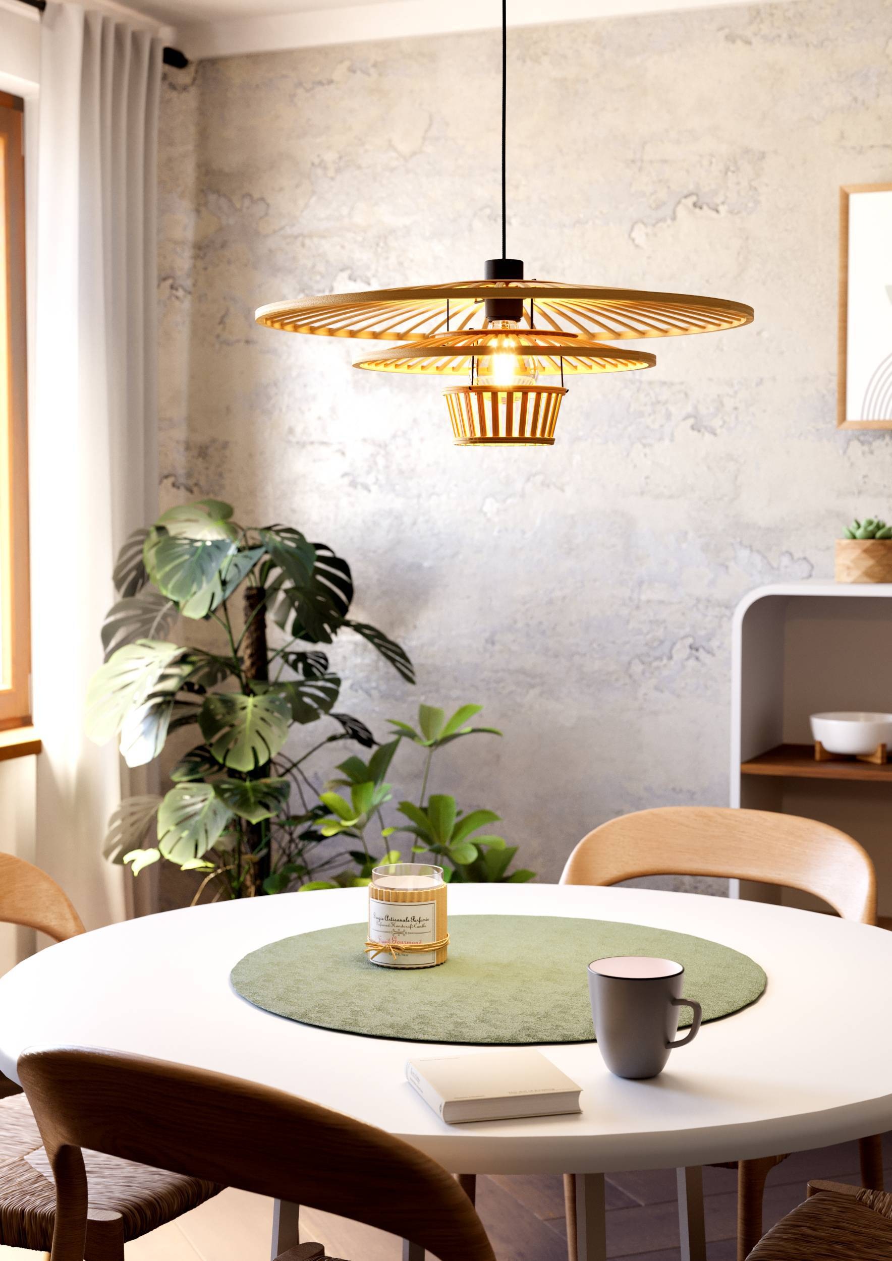 EGLO Hängeleuchte »Lydney Hängelampe, Pendelleuchte, Esszimmerlampe Japanis günstig online kaufen