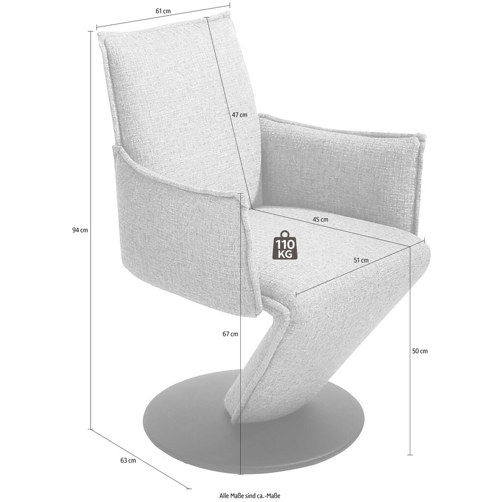 K+W Komfort & Wohnen Drehstuhl »Drive«, Flachgewebe 775