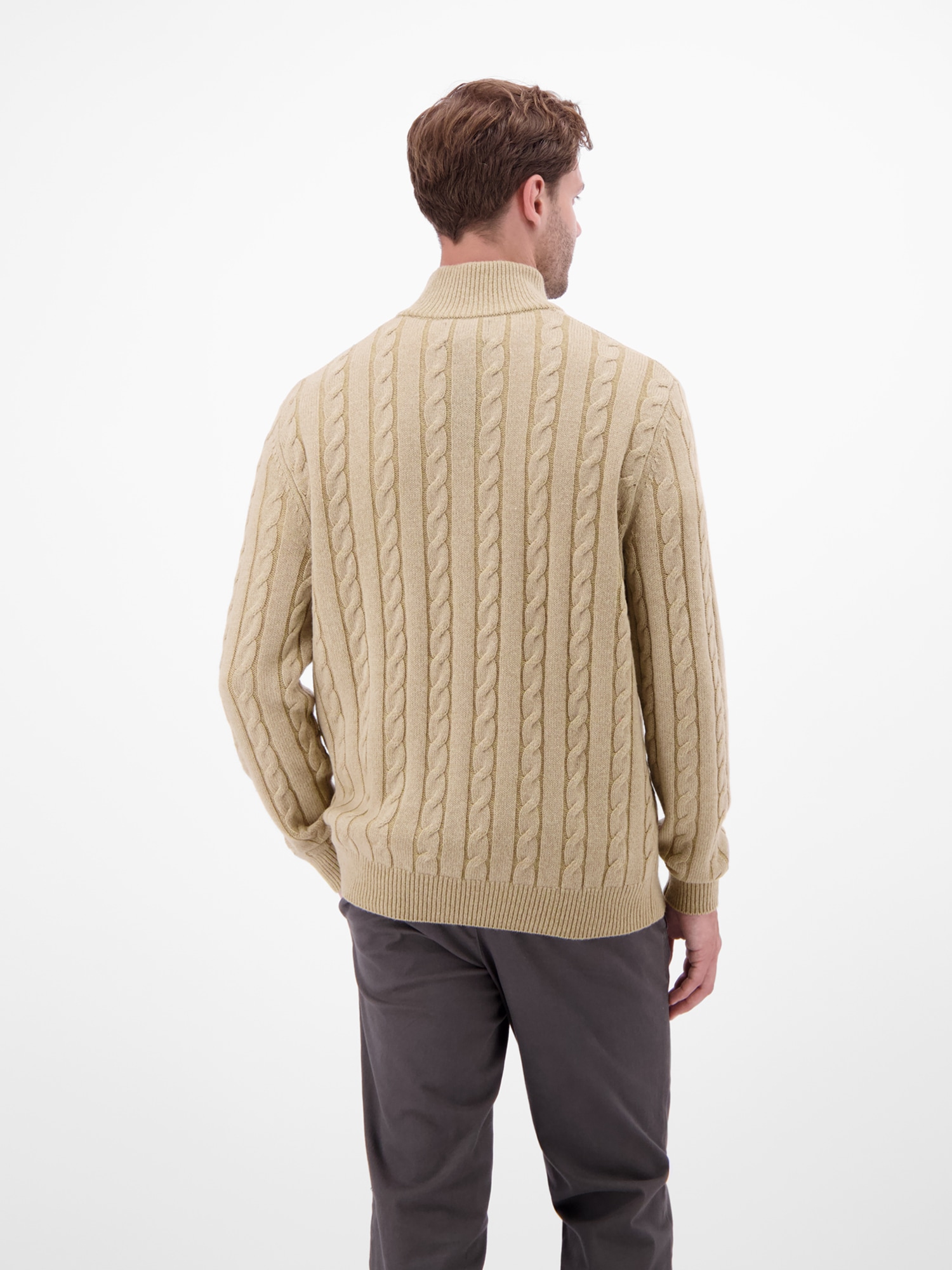 LERROS Strickpullover »Troyer mit Zopfmuster - Klassik trifft Coolness«