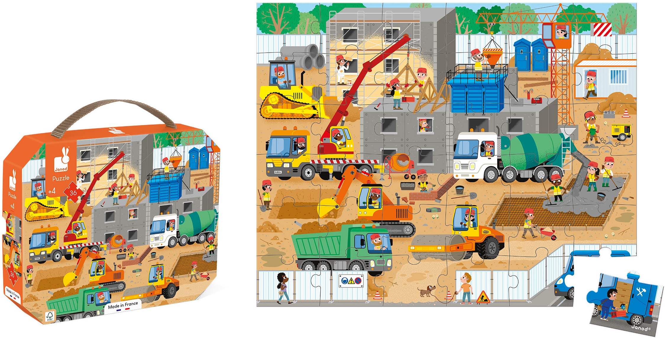 Janod Puzzle »Baustelle«, FSC®- schützt Wald - weltweit