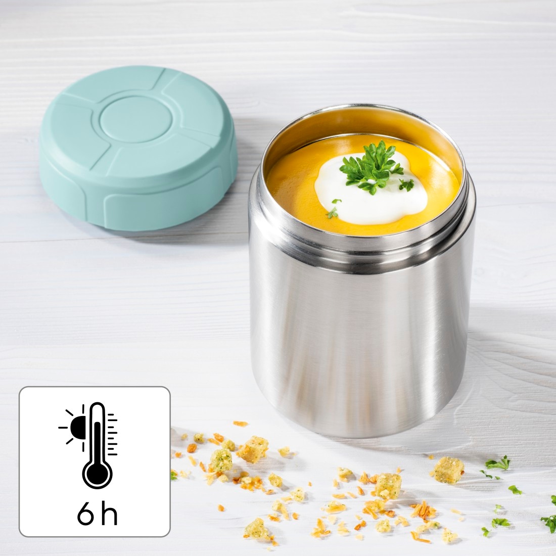 Xavax Thermobehälter »Thermobecher Suppenbehälter 500 ml (auslaufsicher, doppelwandig)«, (2 tlg.), Mehrweg, leichtgewicht To-Go-Becher