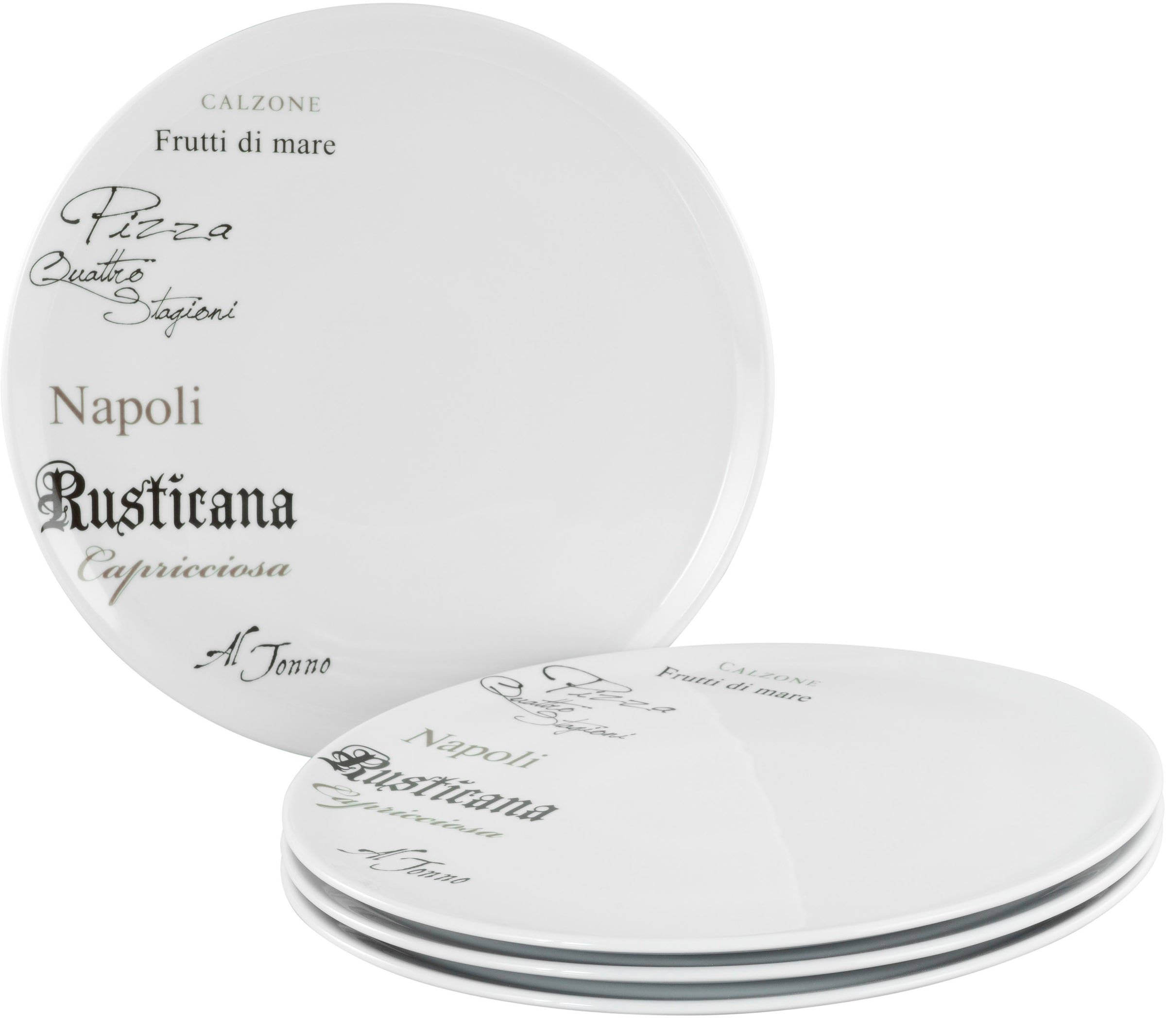 CreaTable Pizzateller »Europa Gustoso, Pizzateller 33 cm 4-tlg«, (Set, 4 St günstig online kaufen