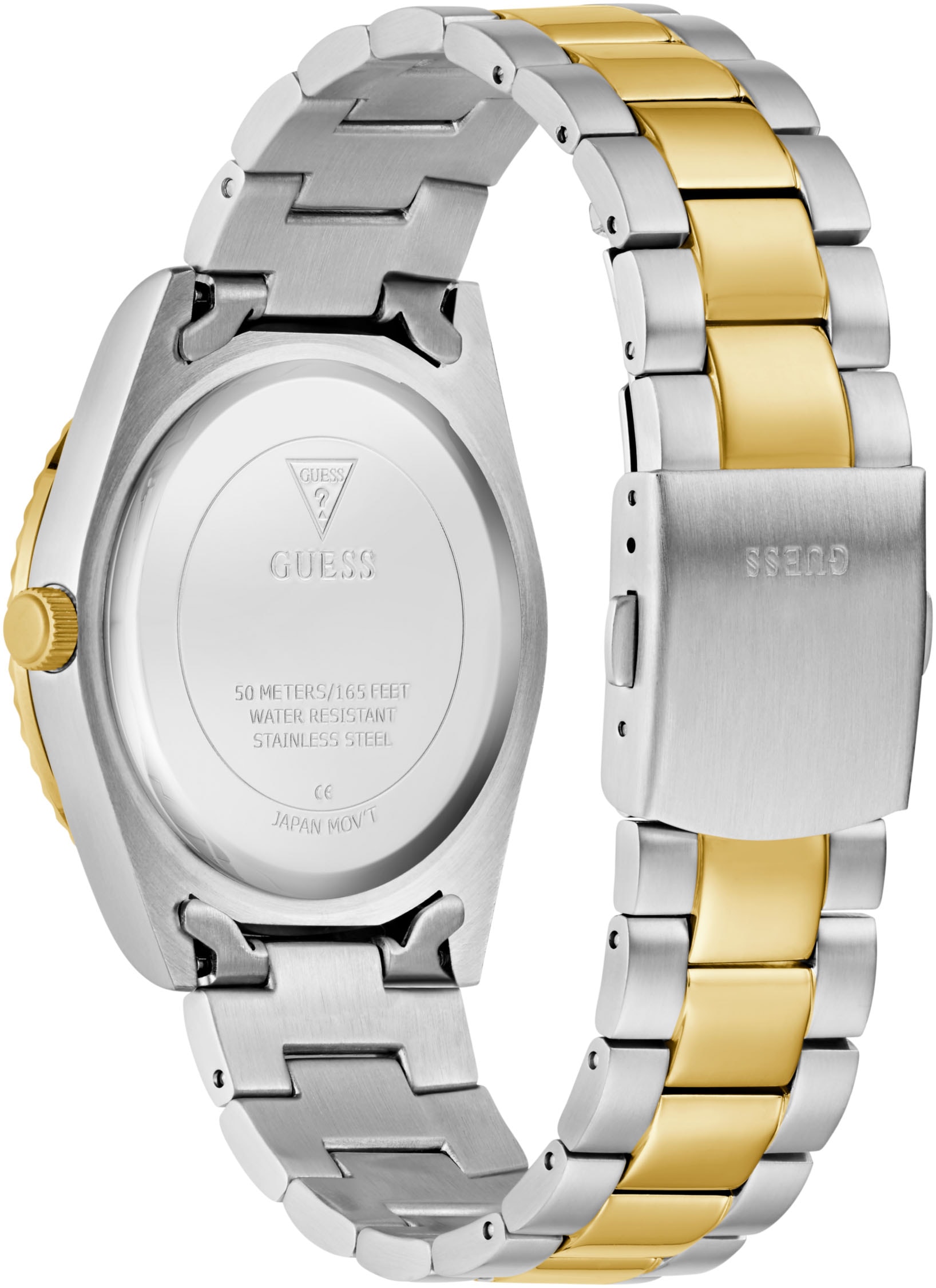 Guess Quarzuhr »CONNOISSEUR«, Armbanduhr, Herrenuhr, Datum, Wochentag, Edelstahlarmband