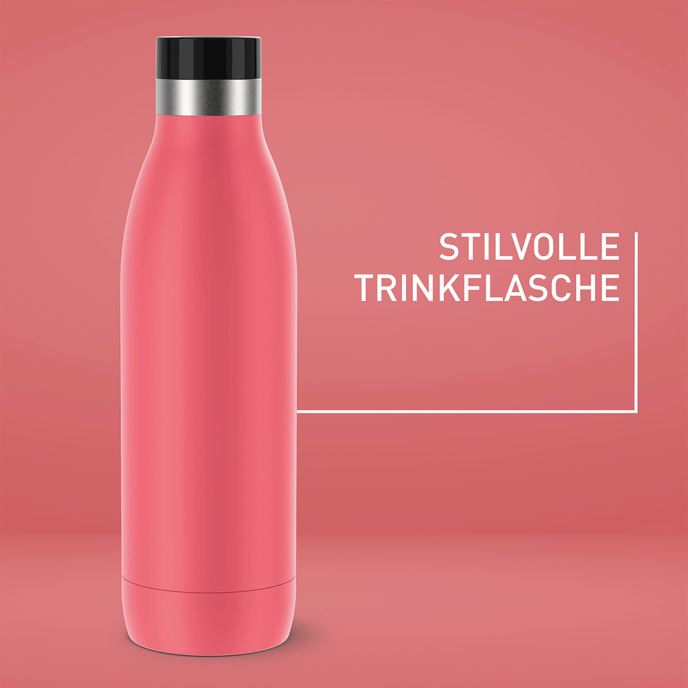 Emsa Isolierflasche »Trinkflasche Bludrop«, (1 tlg.), Edelstahl, Quick-Press Deckel, 360° Trinkgenuss, 12h warm/24h kühl