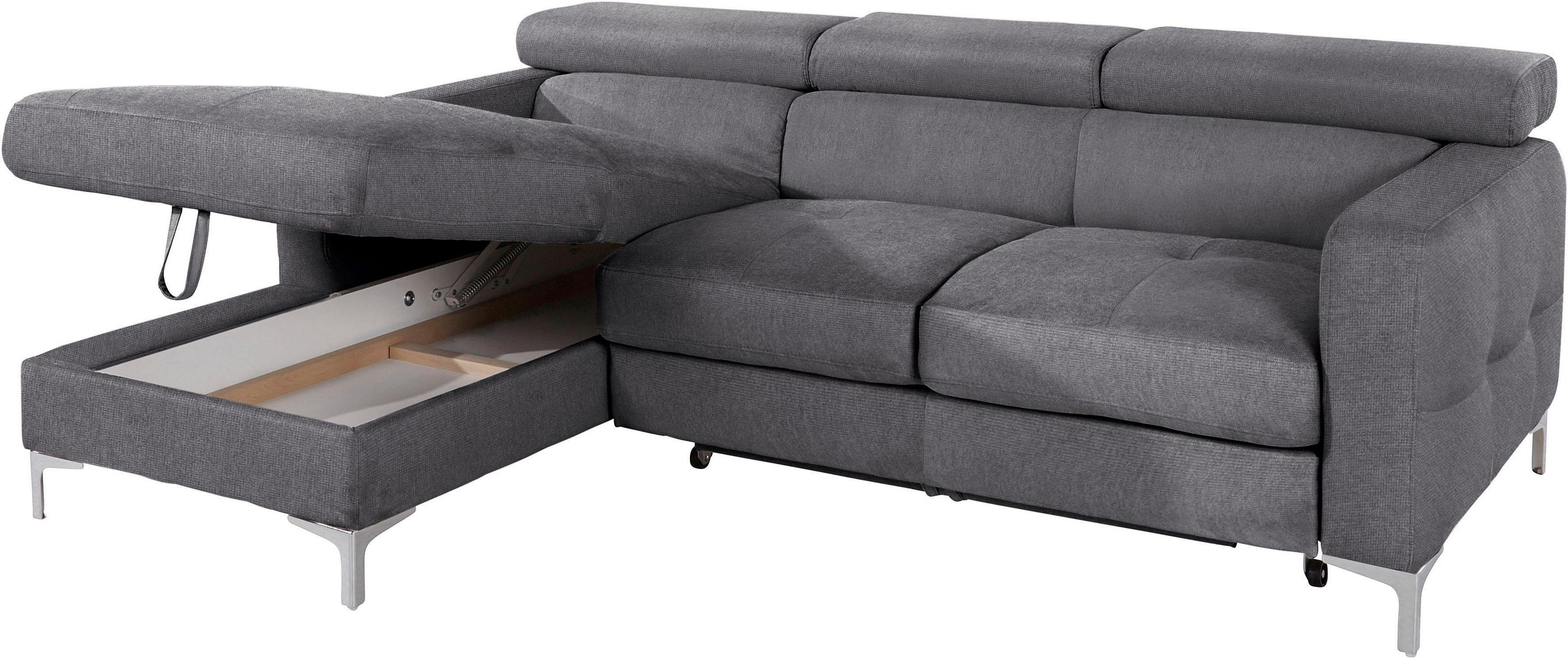 COTTA Ecksofa »Sammy L-Form«, mit Kopfteilverstellung, wahlweise mit Bettfunktion & Bettkasten