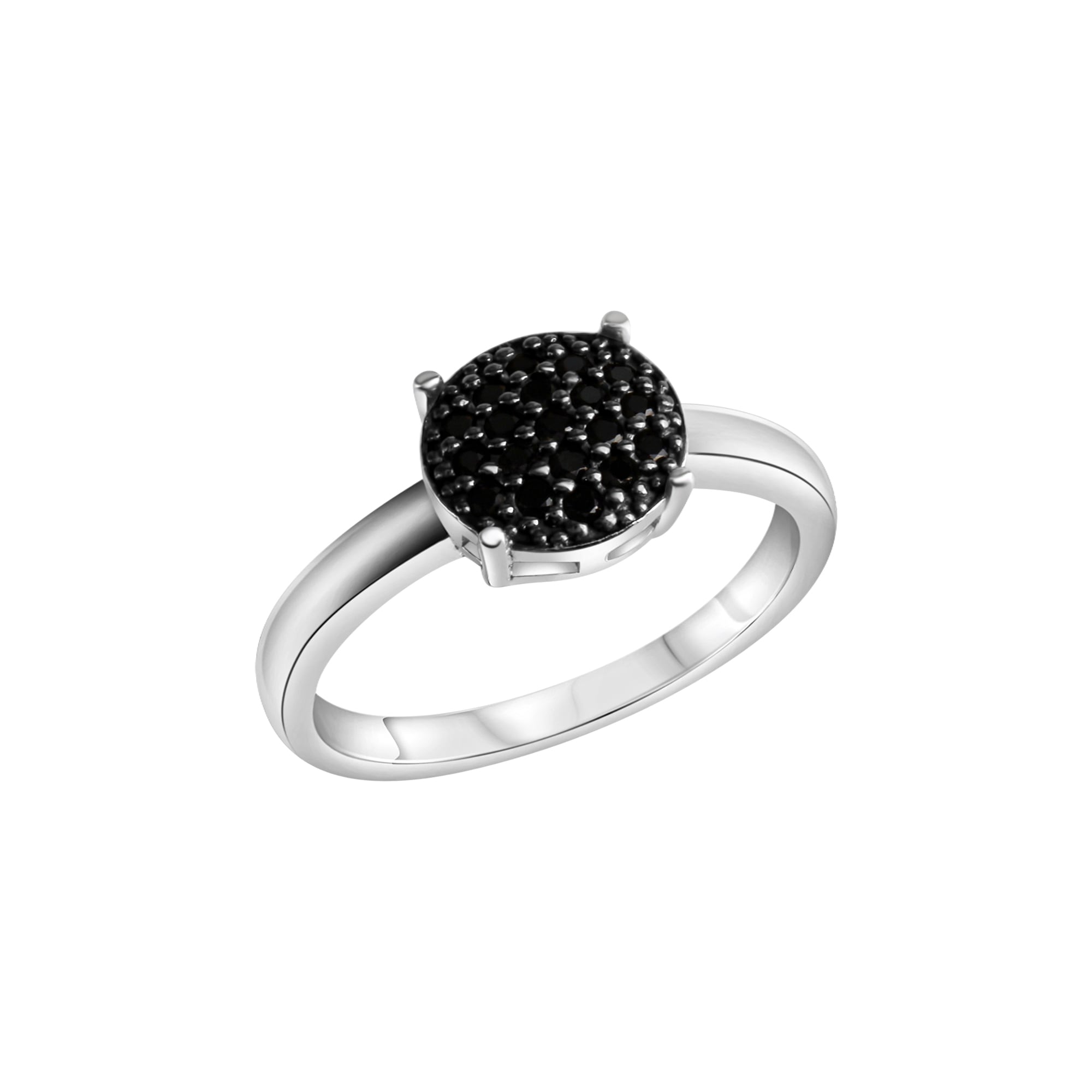 Fingerring „925 Silber mit schwarzen Zirkoniasteinen“ Silbergrau + schwarz 058 (18,5)
