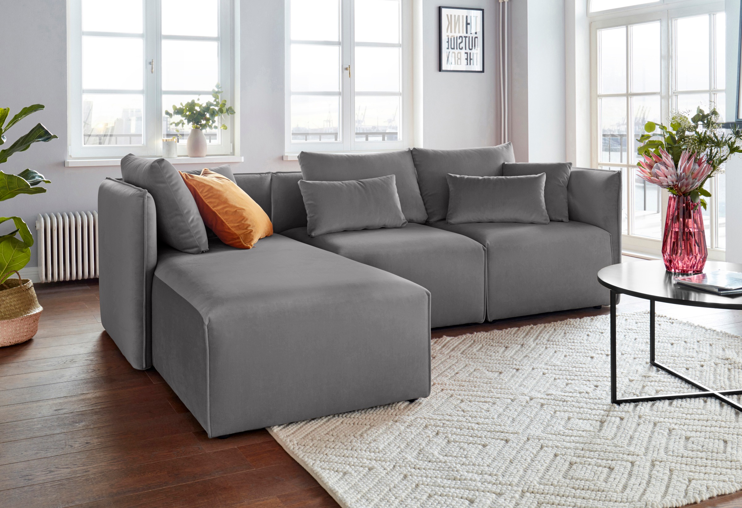 andas Ecksofa »Nöre«, (3 Teile), zusammengesetzt aus Modulen, in vielen Bezugsqualitäten und Farben