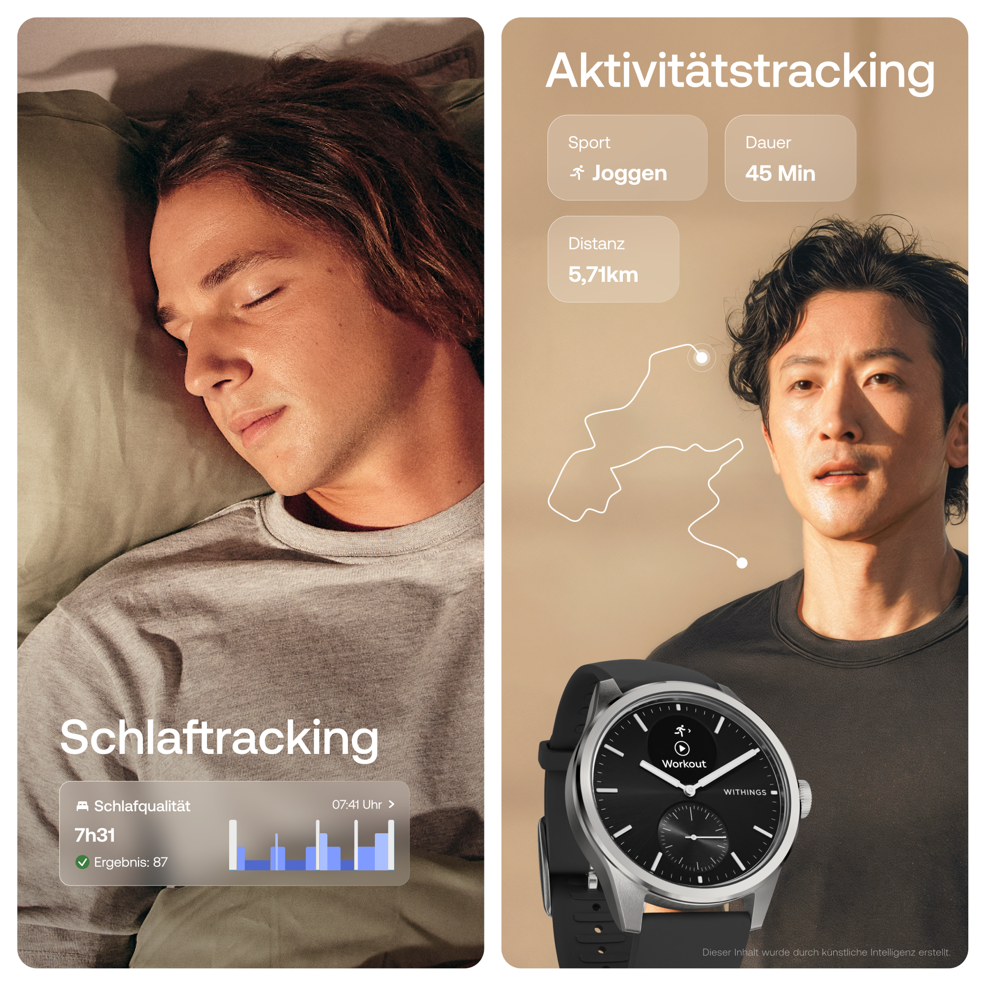 Withings Smartwatch »ScanWatch 2 42mm, hybrid, Akku bis 35 Tage, 50 M Wasserdicht« ( ) HealthSense OS
