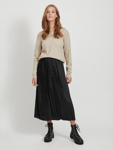 Vila Rundhalspullover »VIRIL O-NECK L/S  KNIT TOP - NOOS« Viskosemischung, regular fit