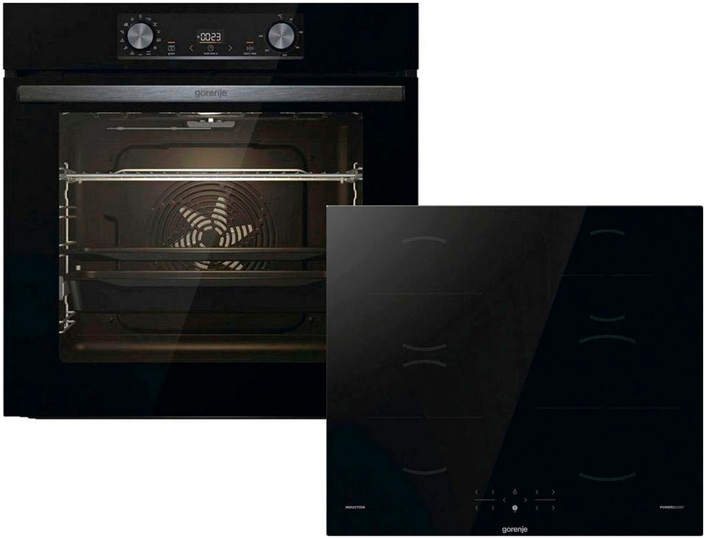 GORENJE Backofen-Set »BLACKSET2«, mit 1-fach-Teleskopauszug, Aqua Clean, Ai günstig online kaufen