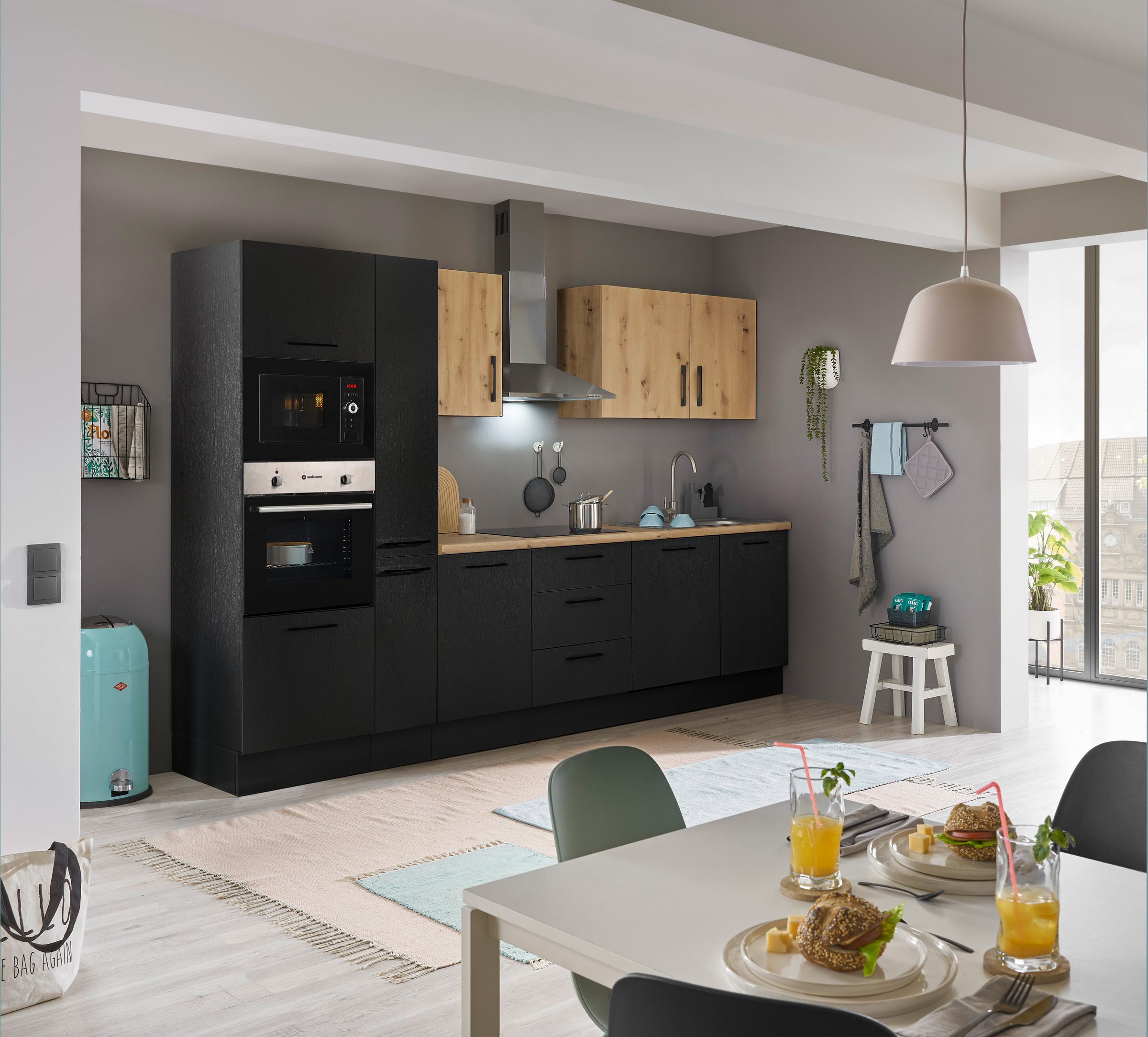 BASIC by Balculina Küchenzeile »Turin«, Breite 310 cm, wahlweise mit E-Geräten