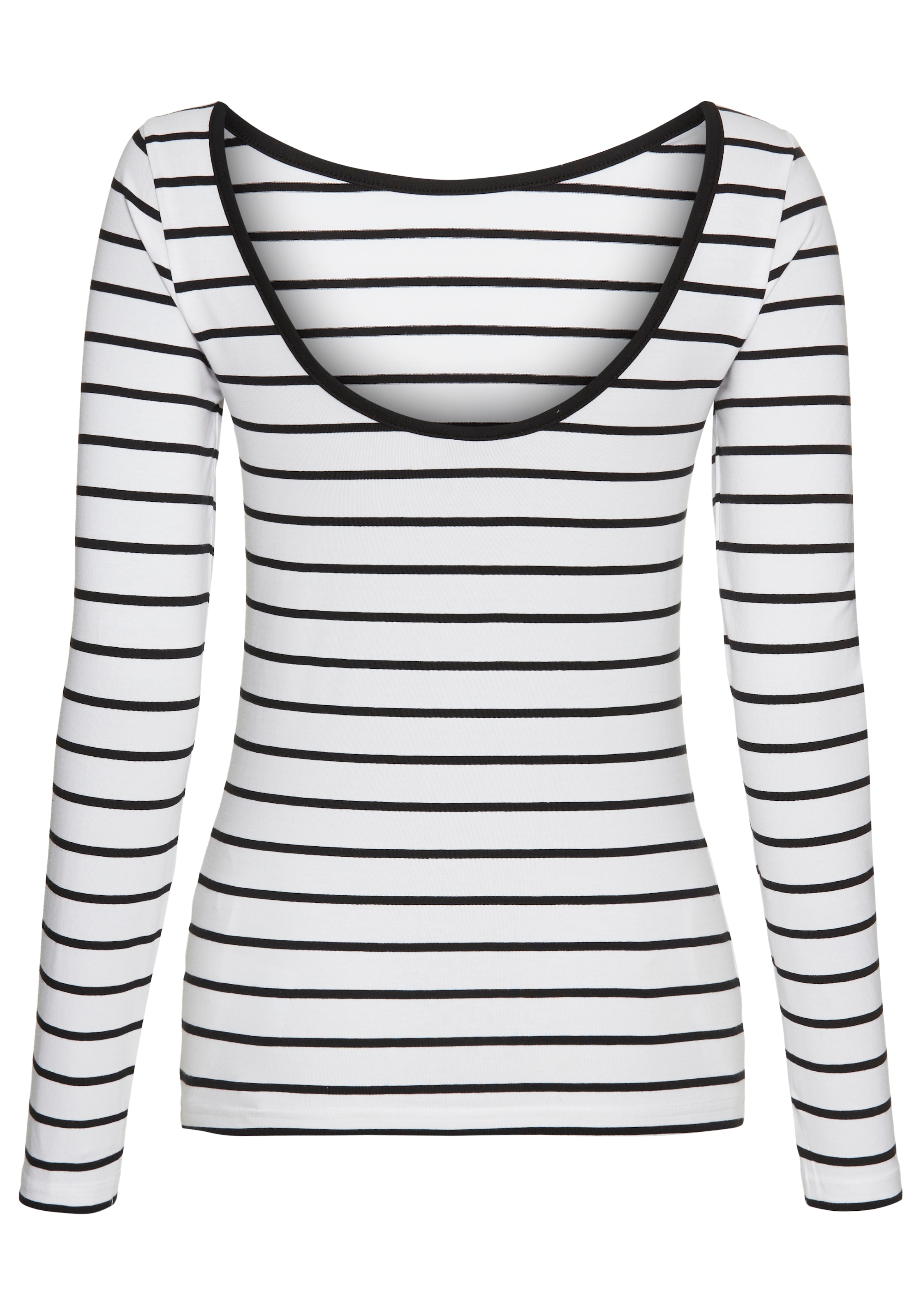 Laura Scott Langarmshirt, mit tiefem Rückenausschnitt