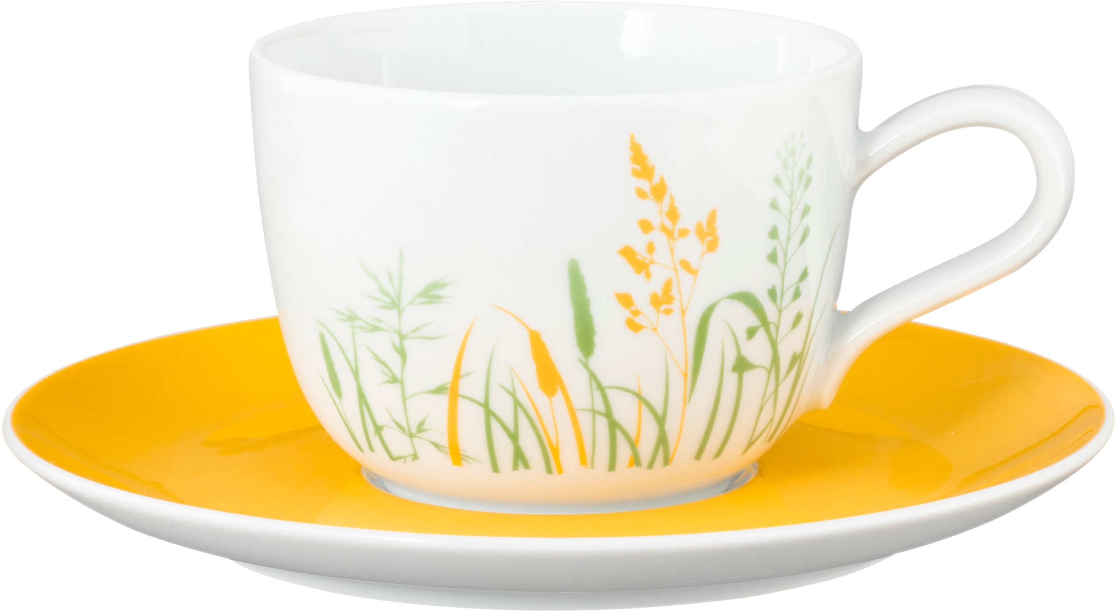 Seltmann Weiden Kaffeeservice »Geschirr-Set, 18 Teile, Liberty Meadow Grasses«, (Set, 18 tlg., 6x Kaffeeobertasse 0,26 l, 6x Kombi-Untertasse, 6x Frühstücksteller), Tassen, Untertassen, Teller, Made in Germany, 18 Teile, für 6 Personen