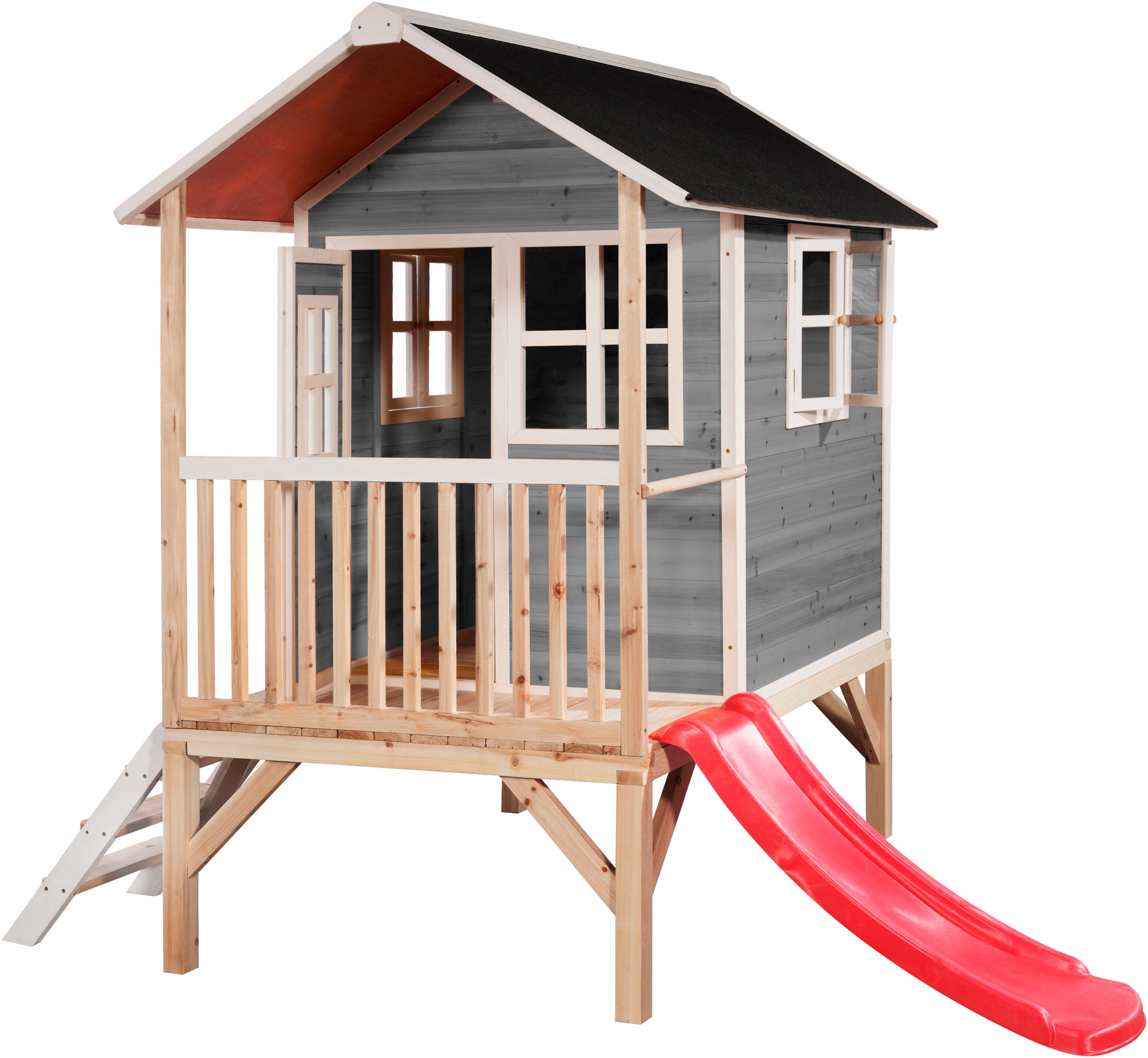 EXIT Spielhaus »Loft 300, grau«, FSC® - schützt Wald - weltweit; mit Rutsche