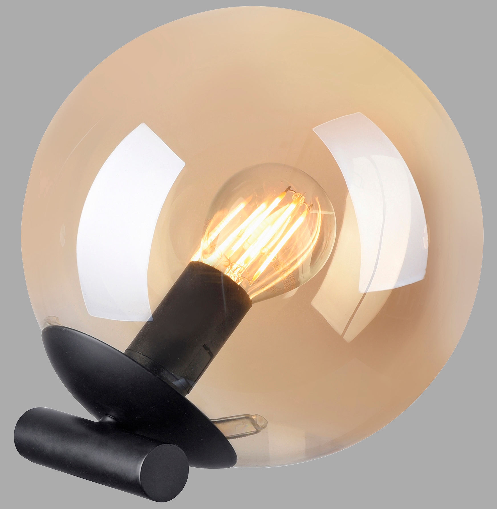 andas Tischleuchte »Nymölla«, 1 flammig, Leuchtmittel E14 | ohne Leuchtmittel, Tischleuchte mit großer Glaskugel, amberfarben oder opal matt weiß