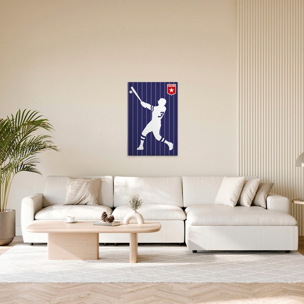 A.S. Création Leinwandbild »Baseball - Wandbild Blau Weiß Rot Keilrahmen Ku günstig online kaufen