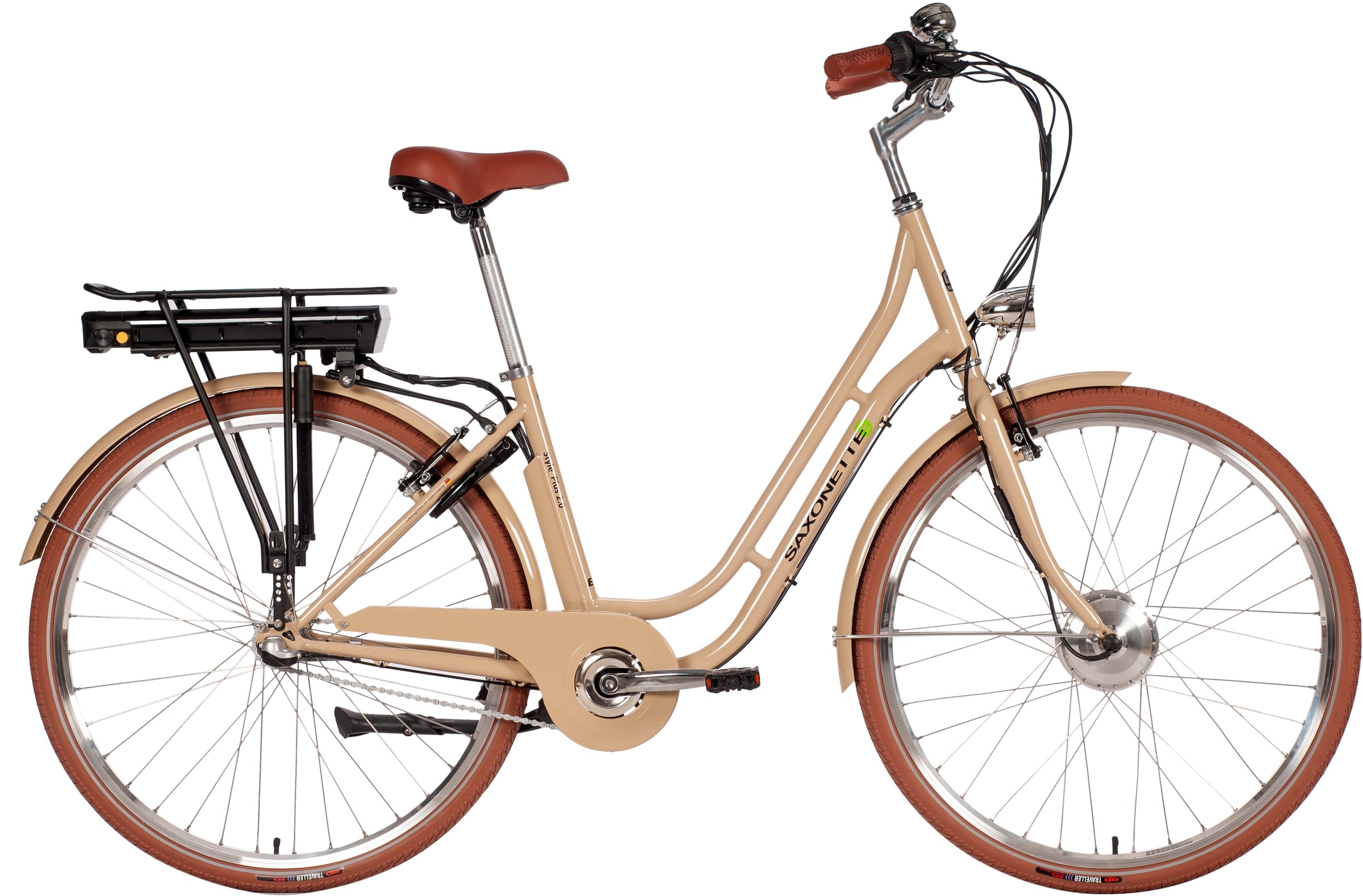 SAXONETTE »Style Plus 2.0« 3 Gang Shimano Nabenschaltung Frontmotor 250 W Pedelec, Elektrofahrrad für Damen u. Herren coffee glänzend+coffee
