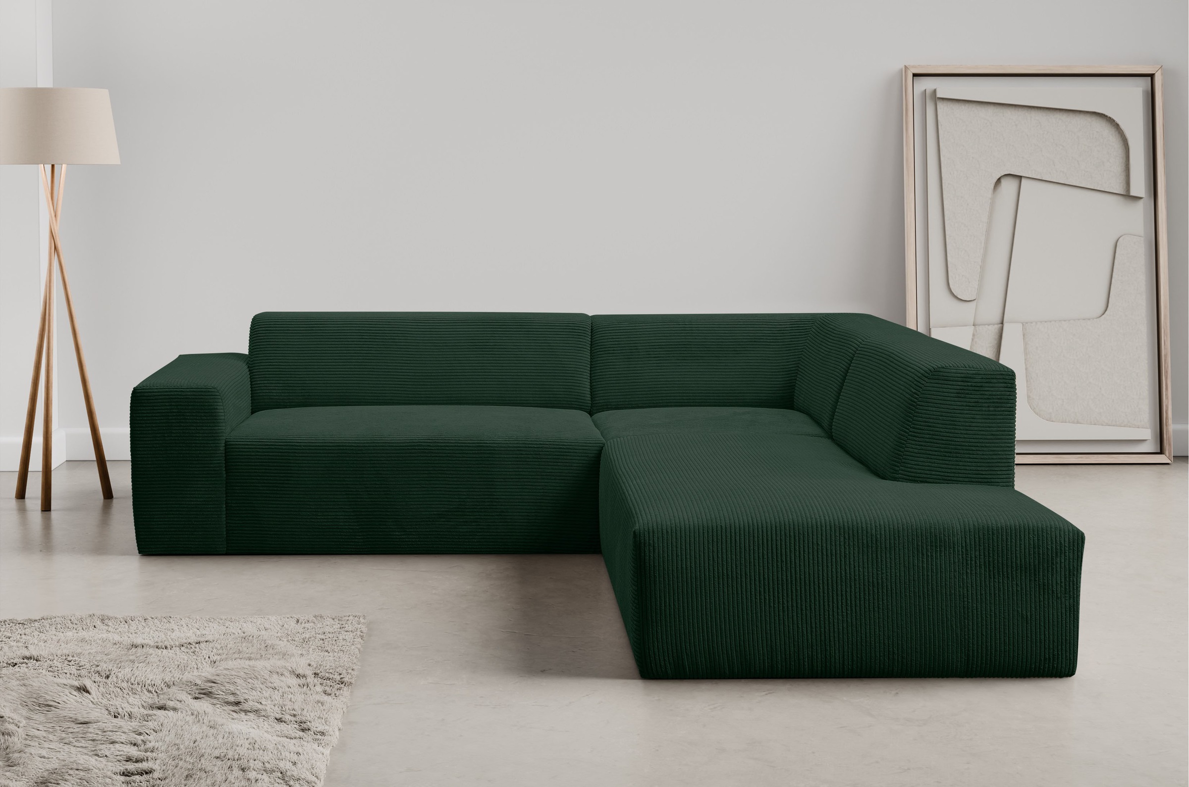 WERK2 Ecksofa »Zeus-M, tolles Sofa mit schönen Details, L-Form«, Curvy Tren günstig online kaufen