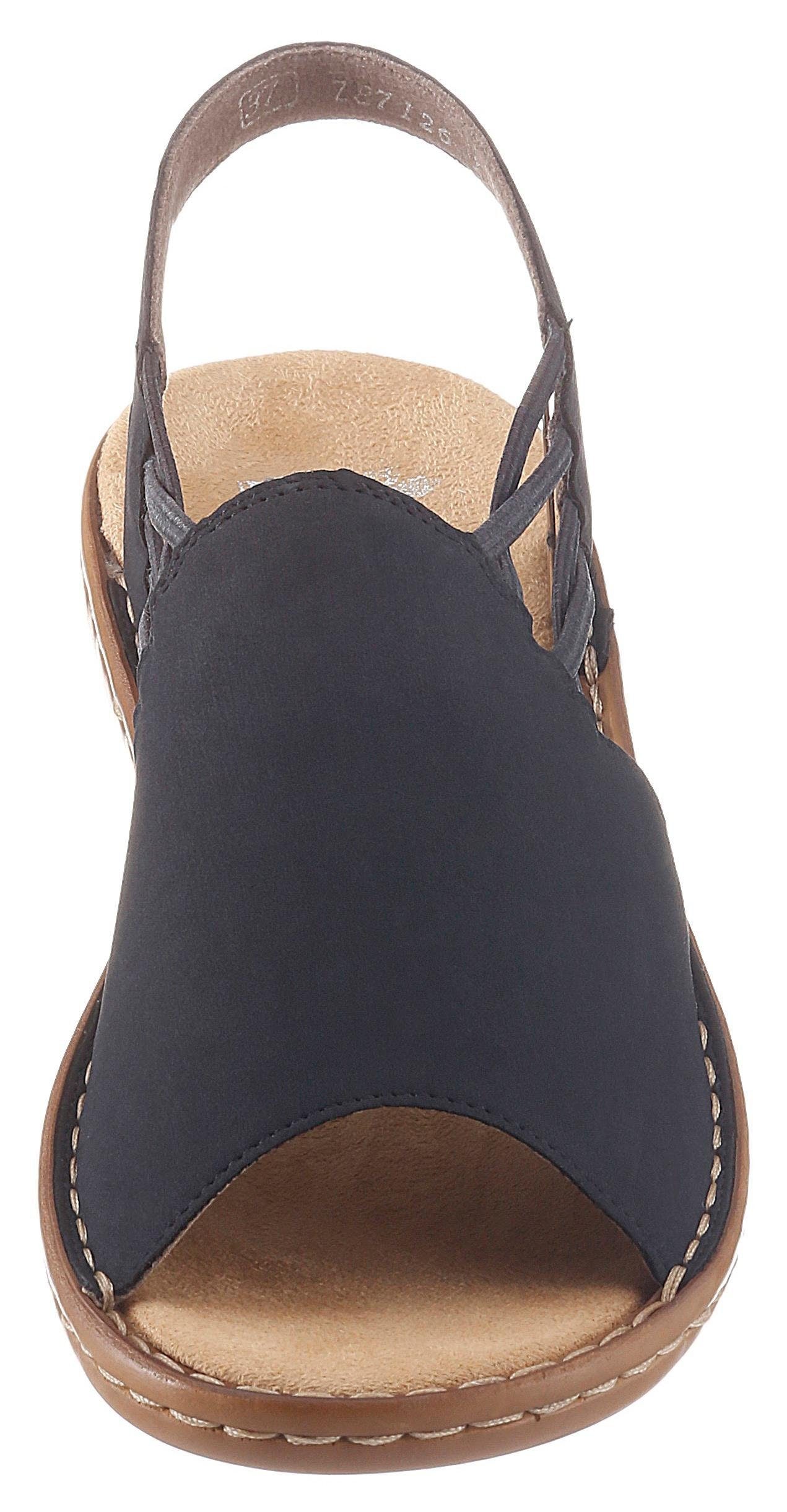 Rieker Sandale  Sommerschuh, Sandalette, Keilabsatz, mit Gummizugbändern