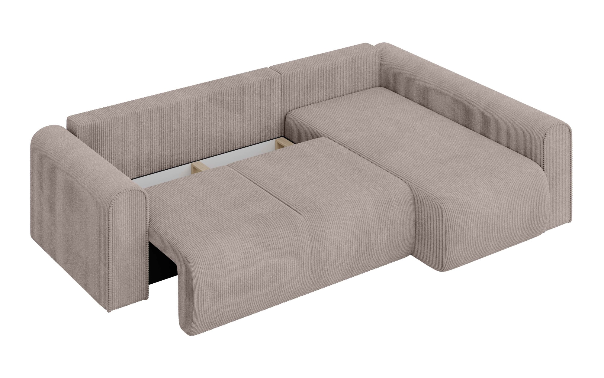 INOSIGN Ecksofa »Zacharia wahlweise Schlafsofa mit Bettkasten, B/T/H 250/166/86 cm«, L-Form mit Wellenunterfederung, Ottomane rechts oder links bestellbar