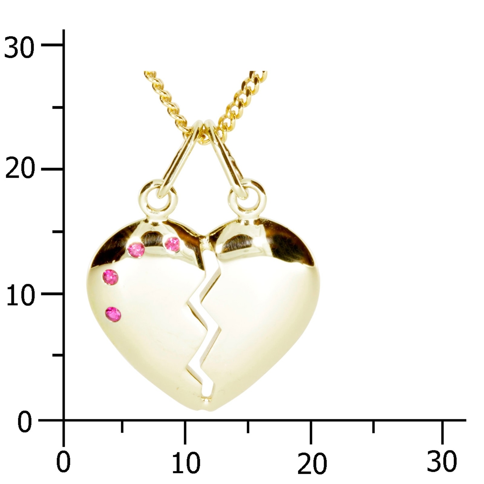 OSTSEE-SCHMUCK Kette mit Anhänger »Ostsee-Schmuck Kette mit Anhänger geteiltes Herz«, (2 tlg.)