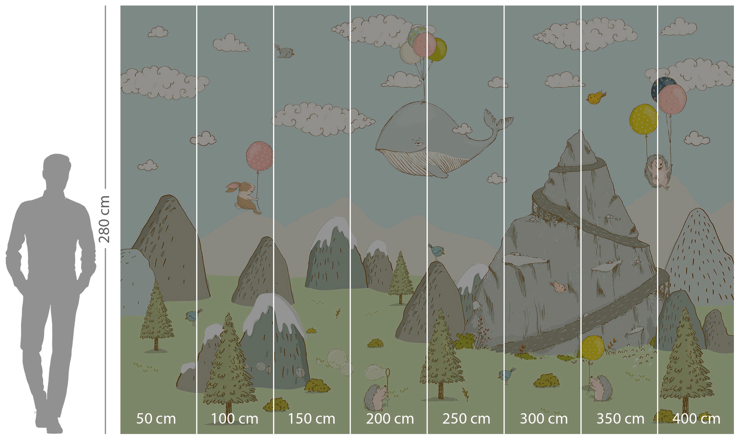 Komar Vliestapete »Digitaldruck Vlies - Mountain Traveler - Größe 400 x 280 cm«, bedruckt, Kinderzimmer