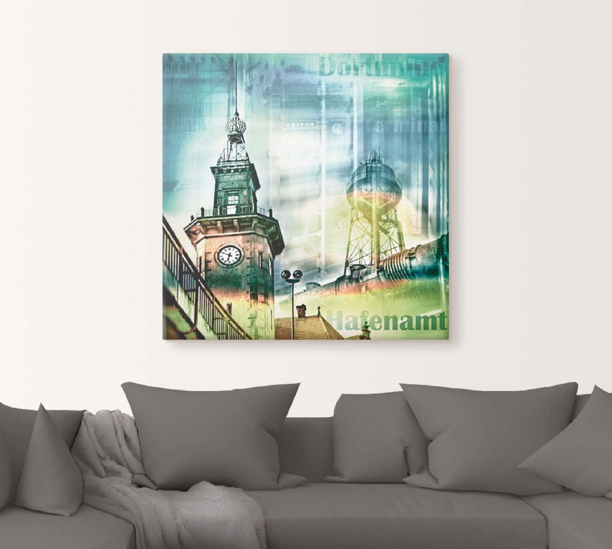 Artland Wandbild »Dortmund Skyline Collage I«, Architektonische Elemente, (1 St.), als Leinwandbild, Wandaufkleber oder Poster in versch. Größen