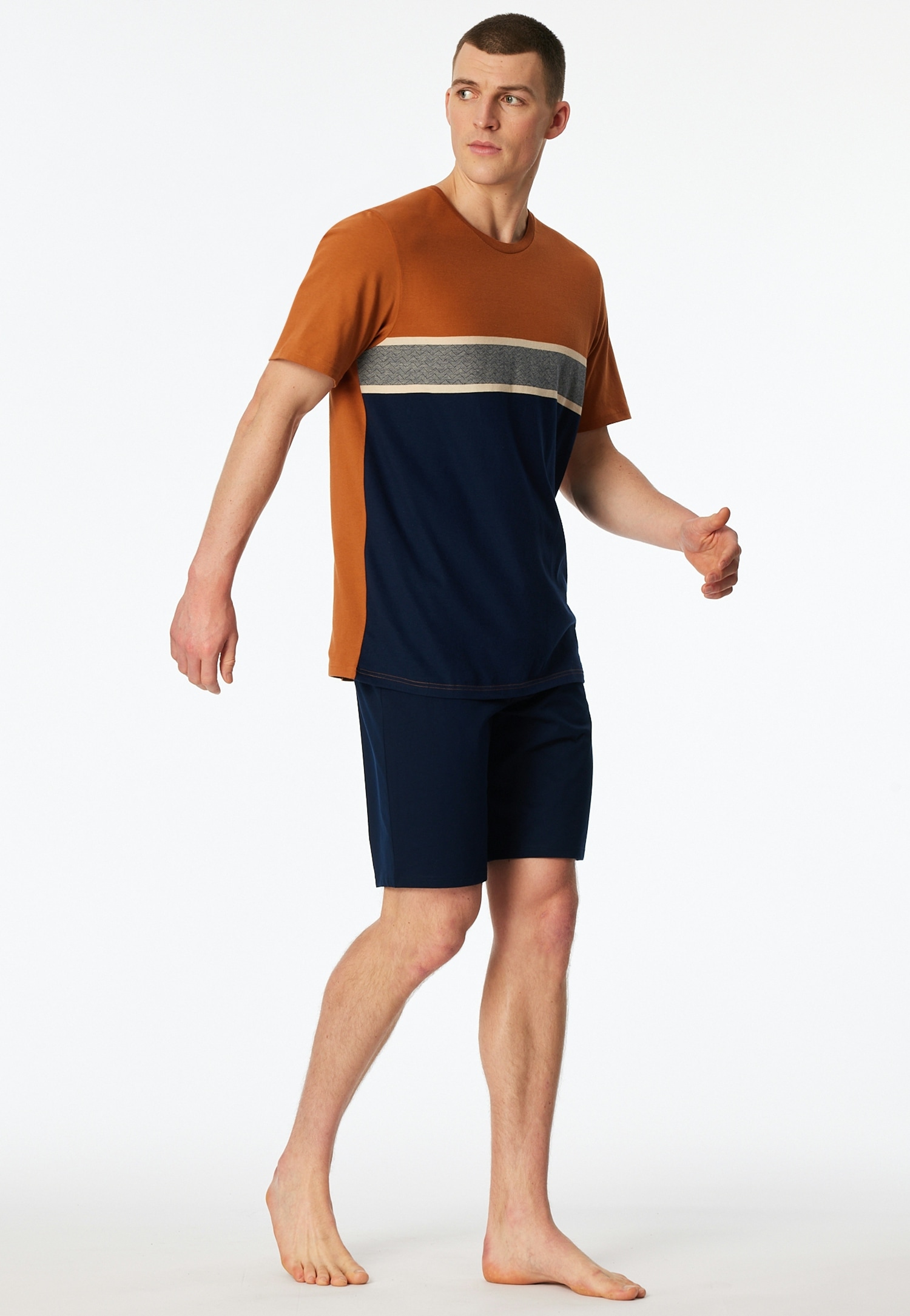 Schiesser Shorty »Casual Essentials« 2 mit Rundhalsausschnitt und kurzen Ärmeln